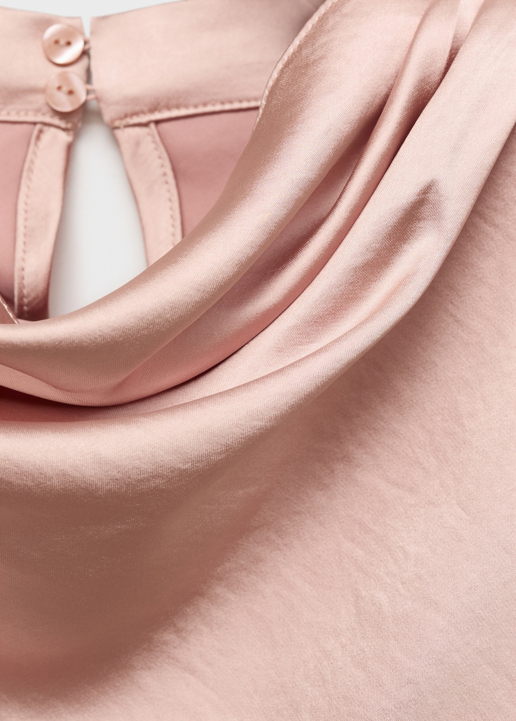 Satin blouse with draped neck