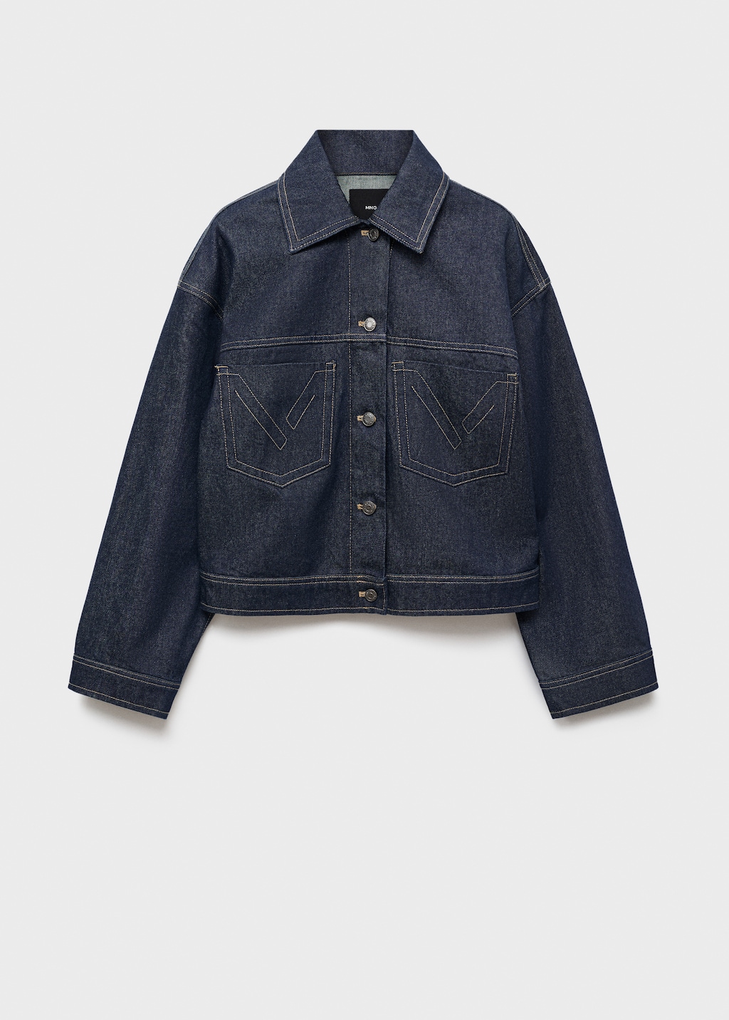 Denim jacket with decorative stitching