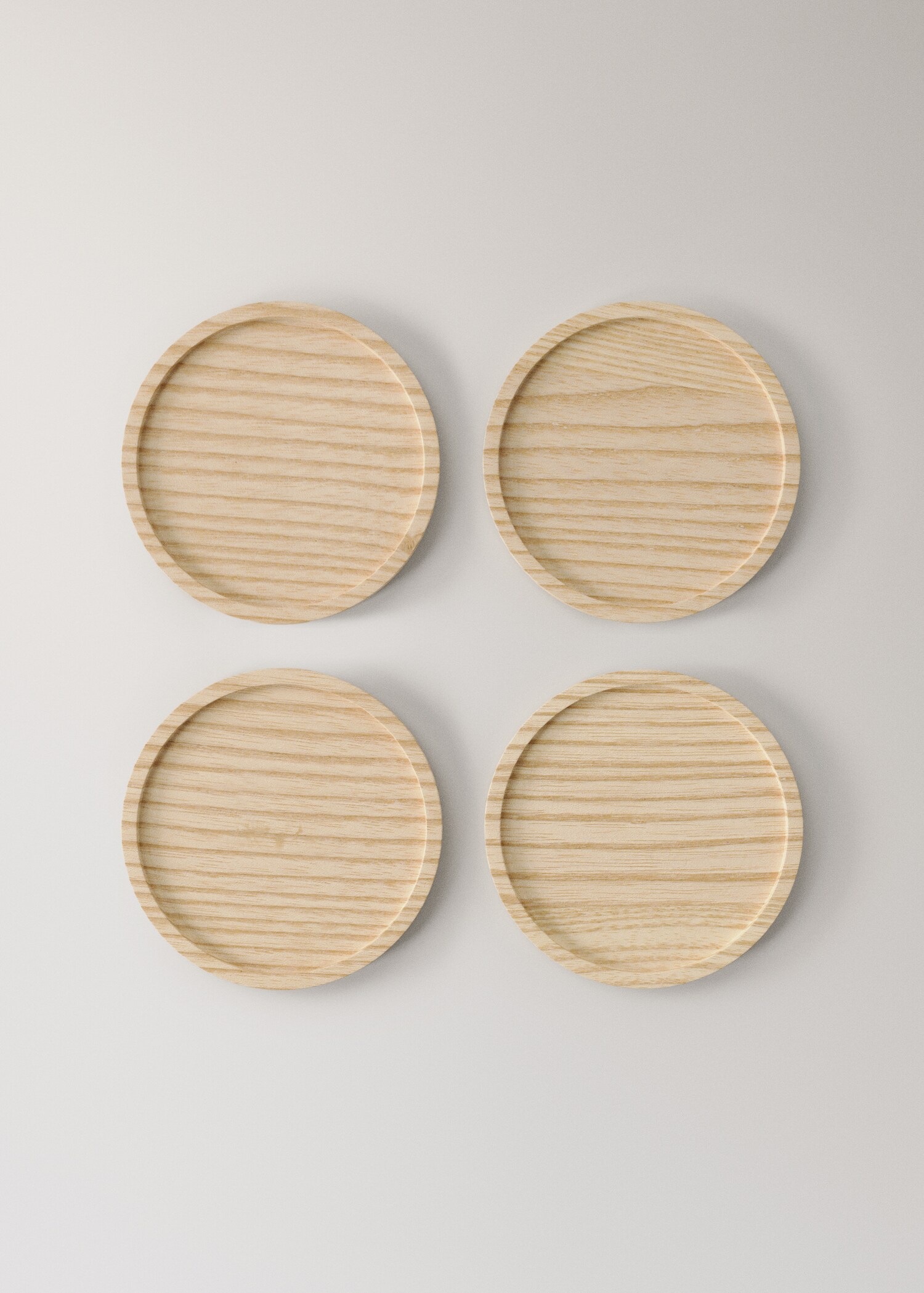 Pack of 4 ash wood coasters - Article without model