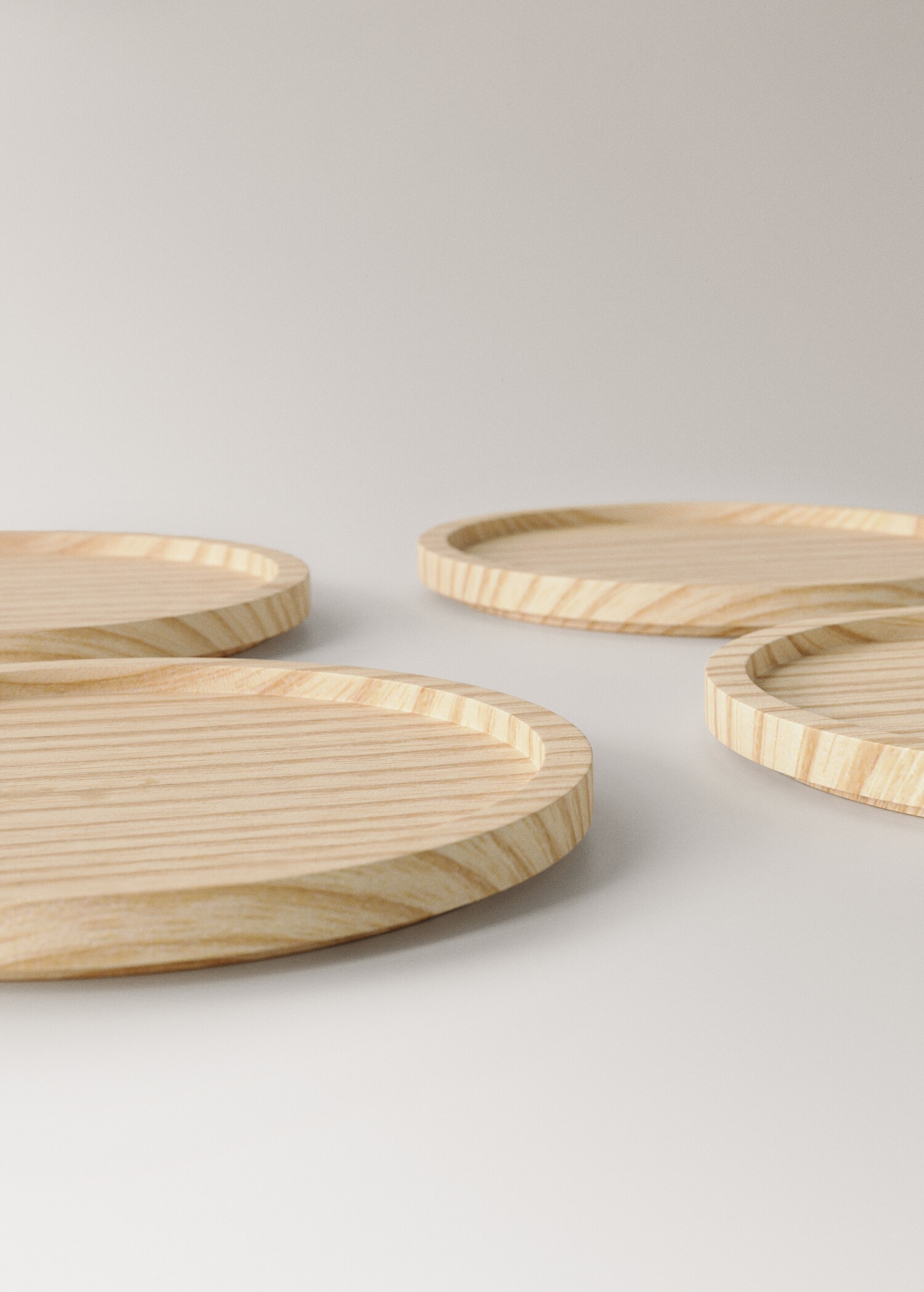 Pack of 4 ash wood coasters - Details of the article 1