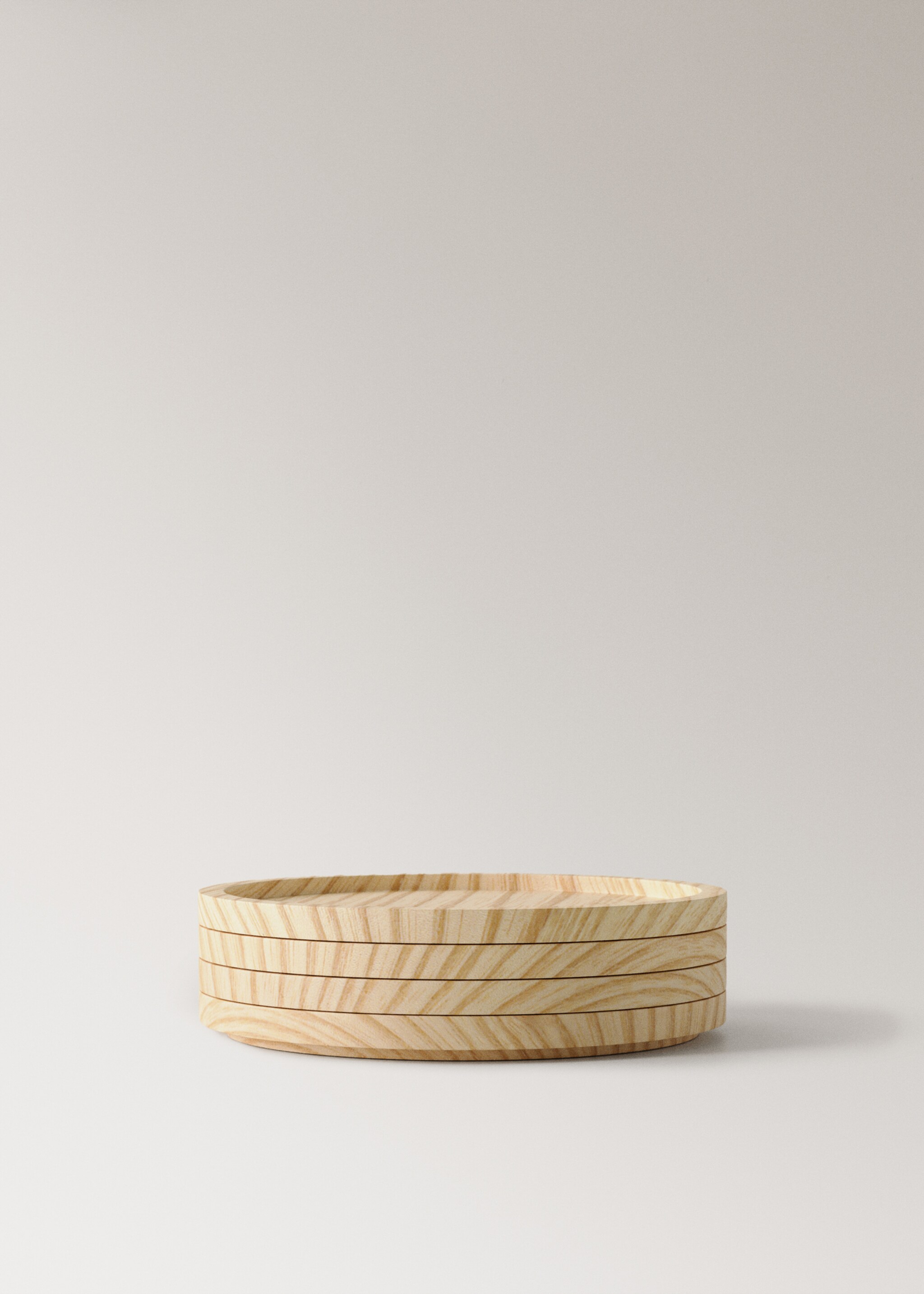 Pack of 4 ash wood coasters - Details of the article 2, Sand. Ref: 17075806-00.
