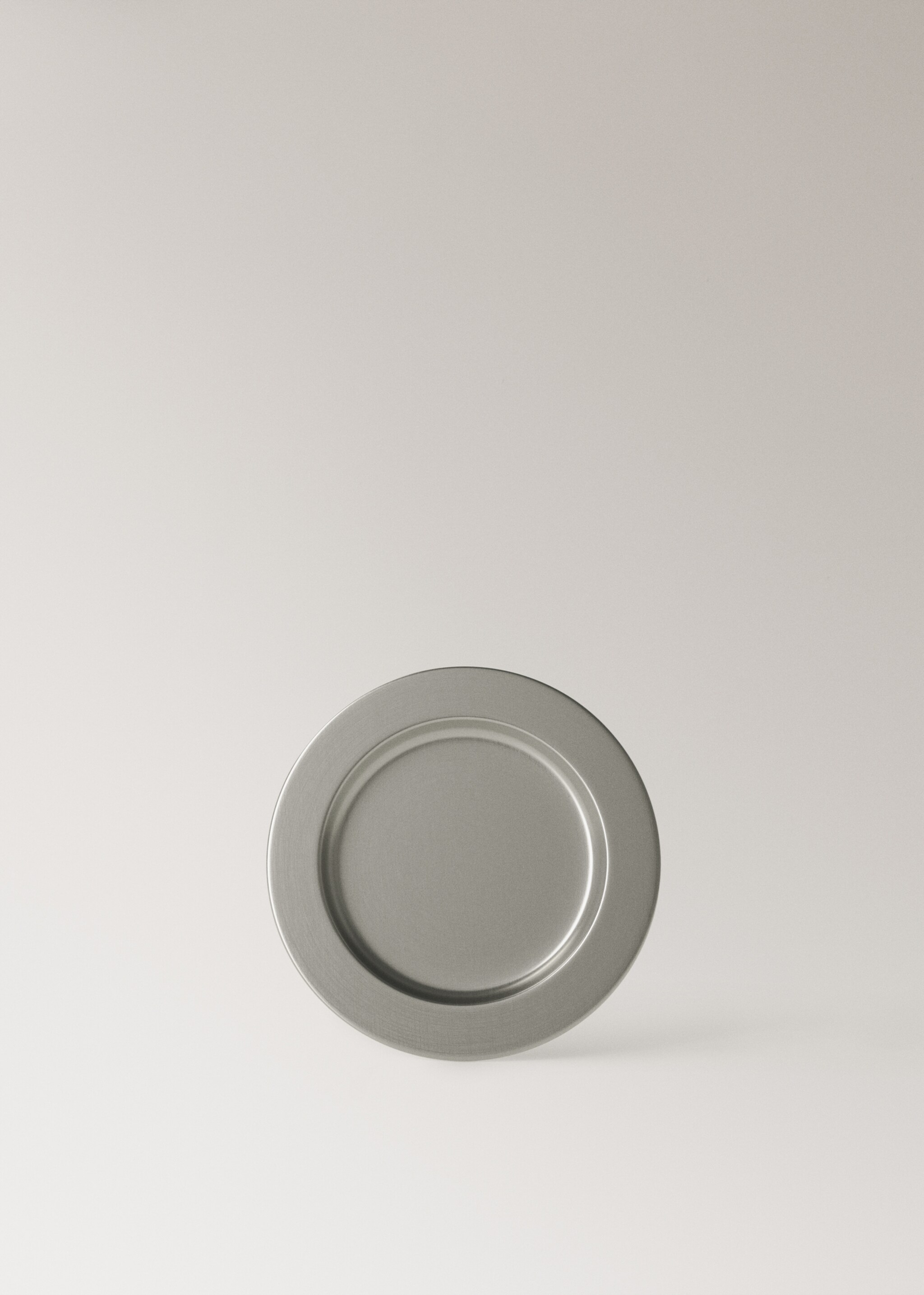 Matte stainless steel bread plate - Article without model, Grey. Ref: 17075807-00.