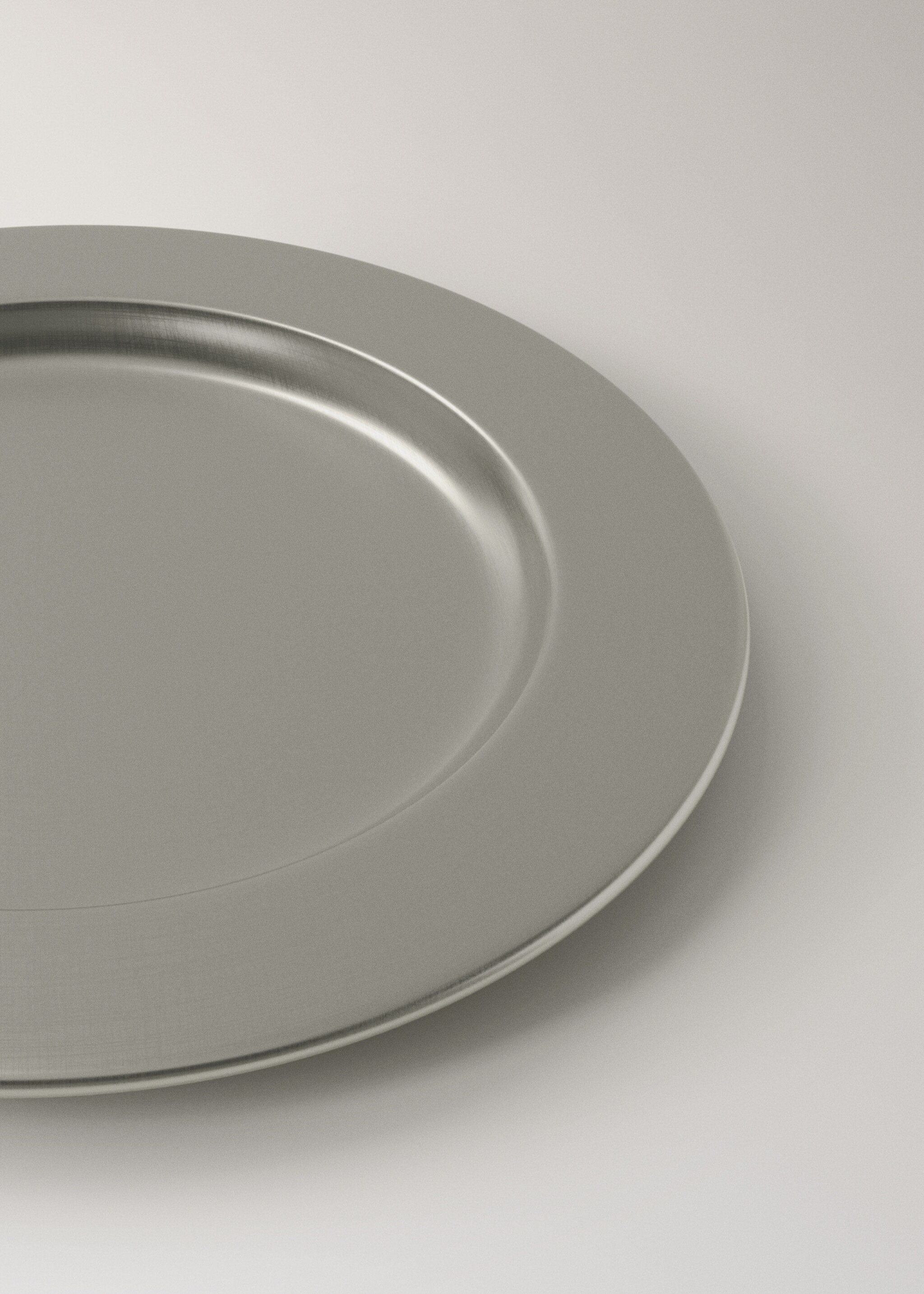 Matte stainless steel bread plate - Details of the article 2, Grey. Ref: 17075807-00.