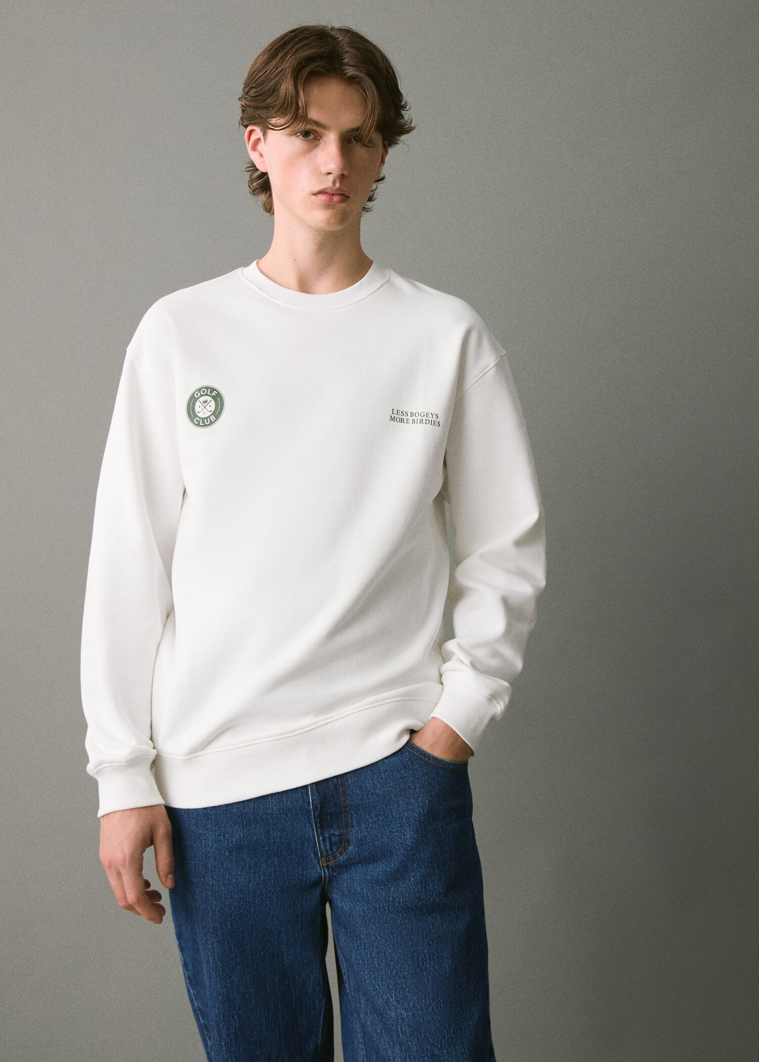 Sweat-shirt coton imprimé - Plan moyen
