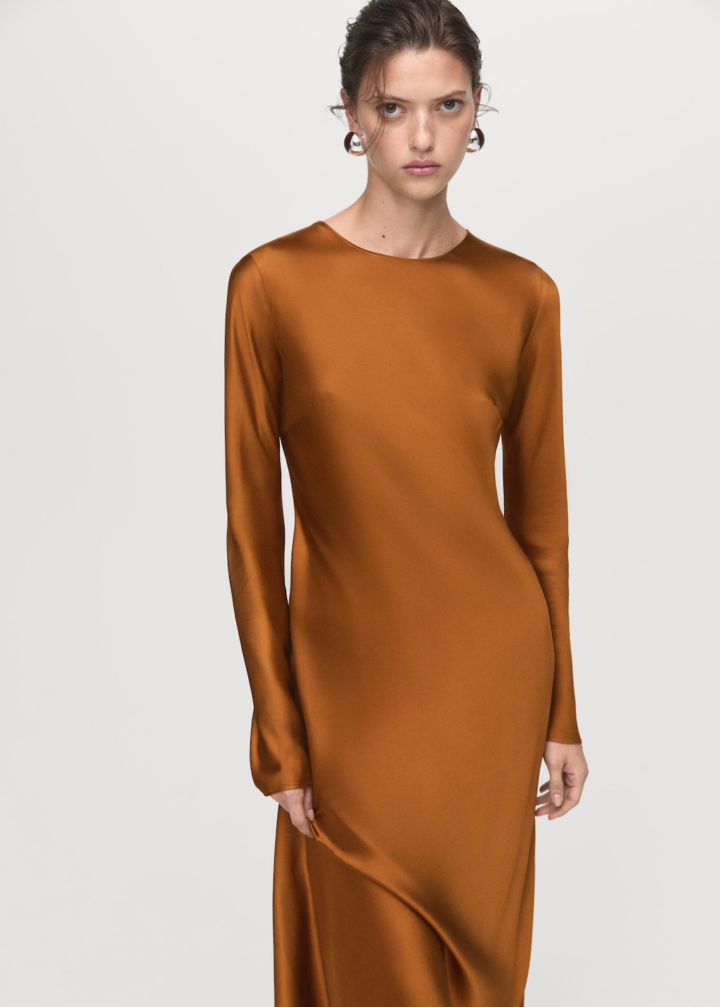 Long satin dress - Women | MANGO Philippines