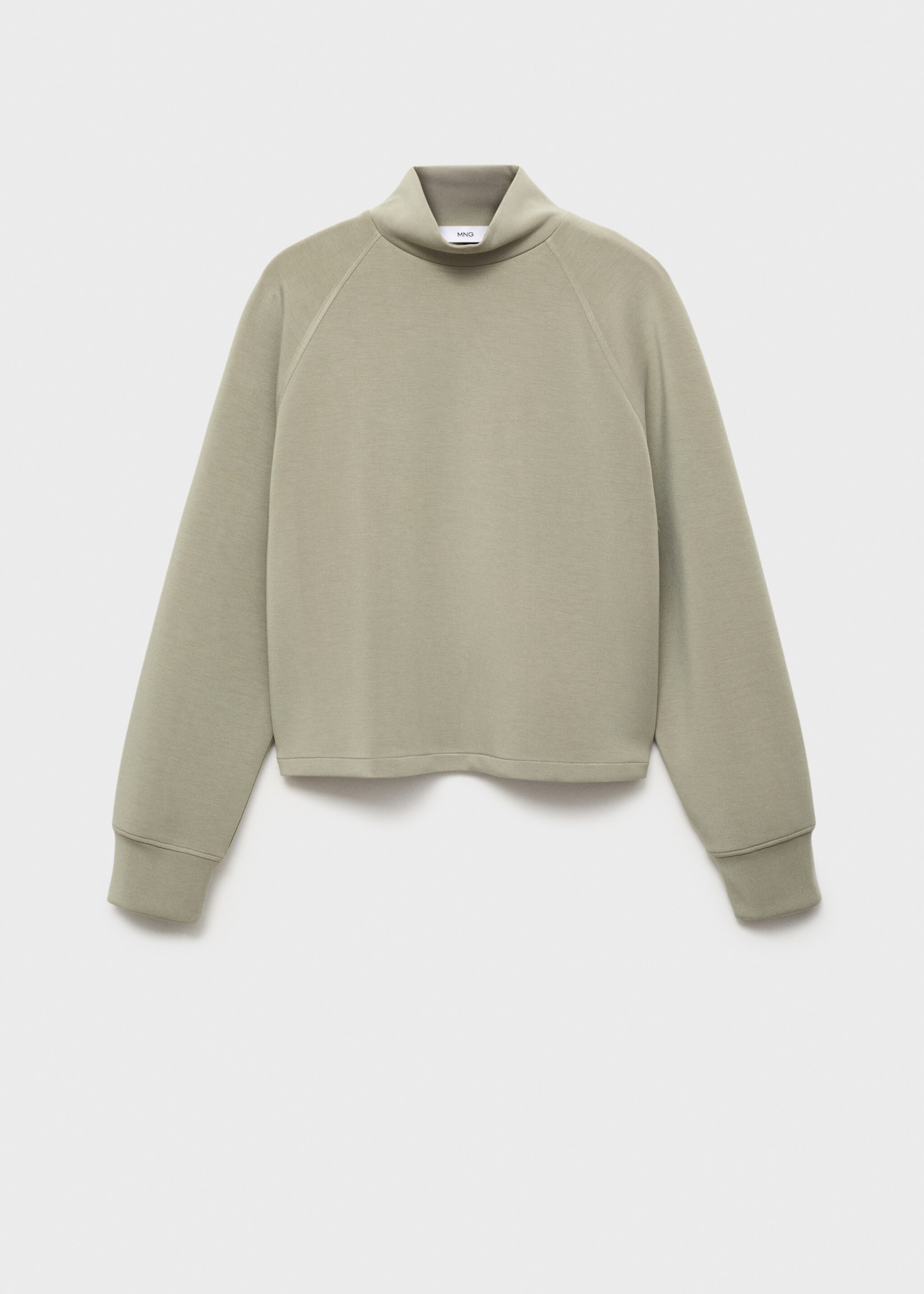 High collar sweatshirt - Article without model, Khaki. Ref: 17075812-00.