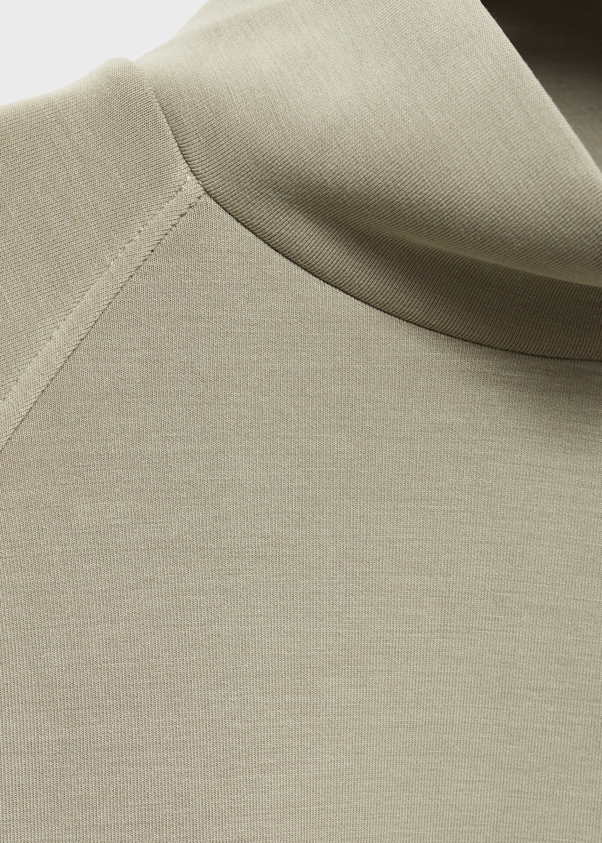 High collar sweatshirt - Details of the article 8, Khaki. Ref: 17075812-00.