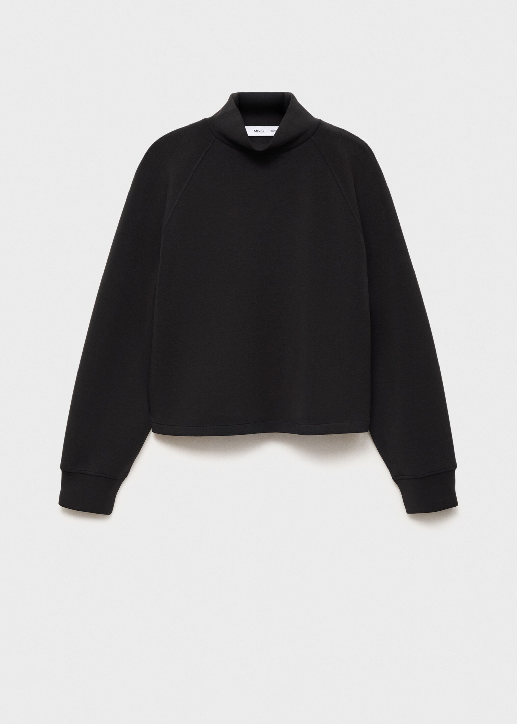 High collar sweatshirt - Article without model, Black. Ref: 17075812-00.