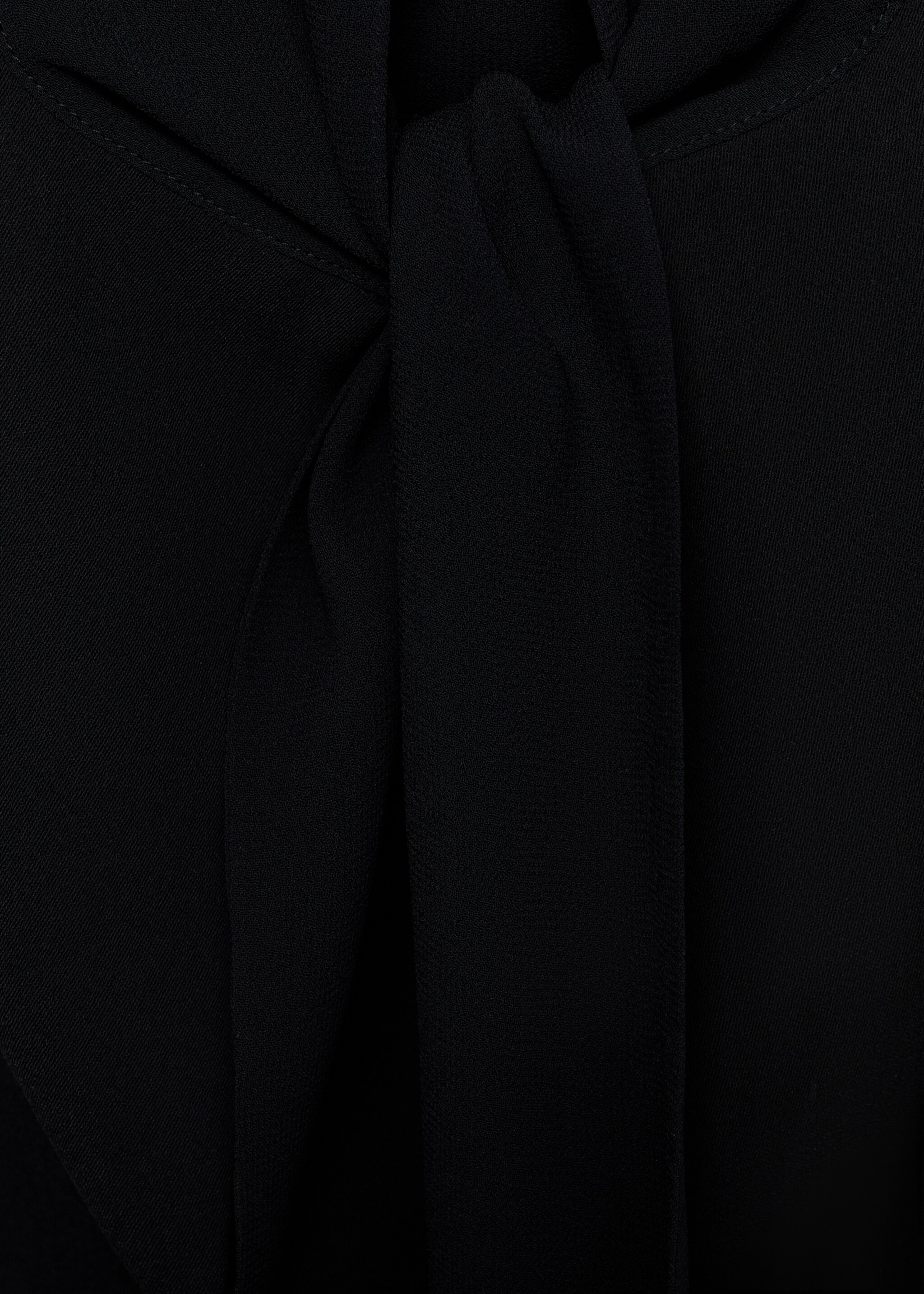 Bow short dress - Details of the article 8, Black. Ref: 17075814-00.