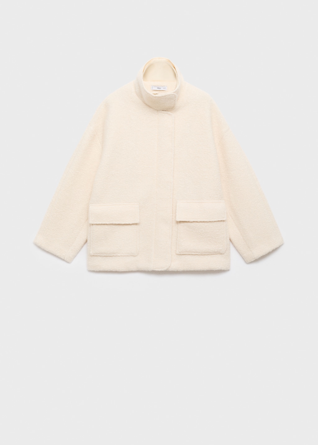 Bouclé jacket with high neck - Women | MANGO China