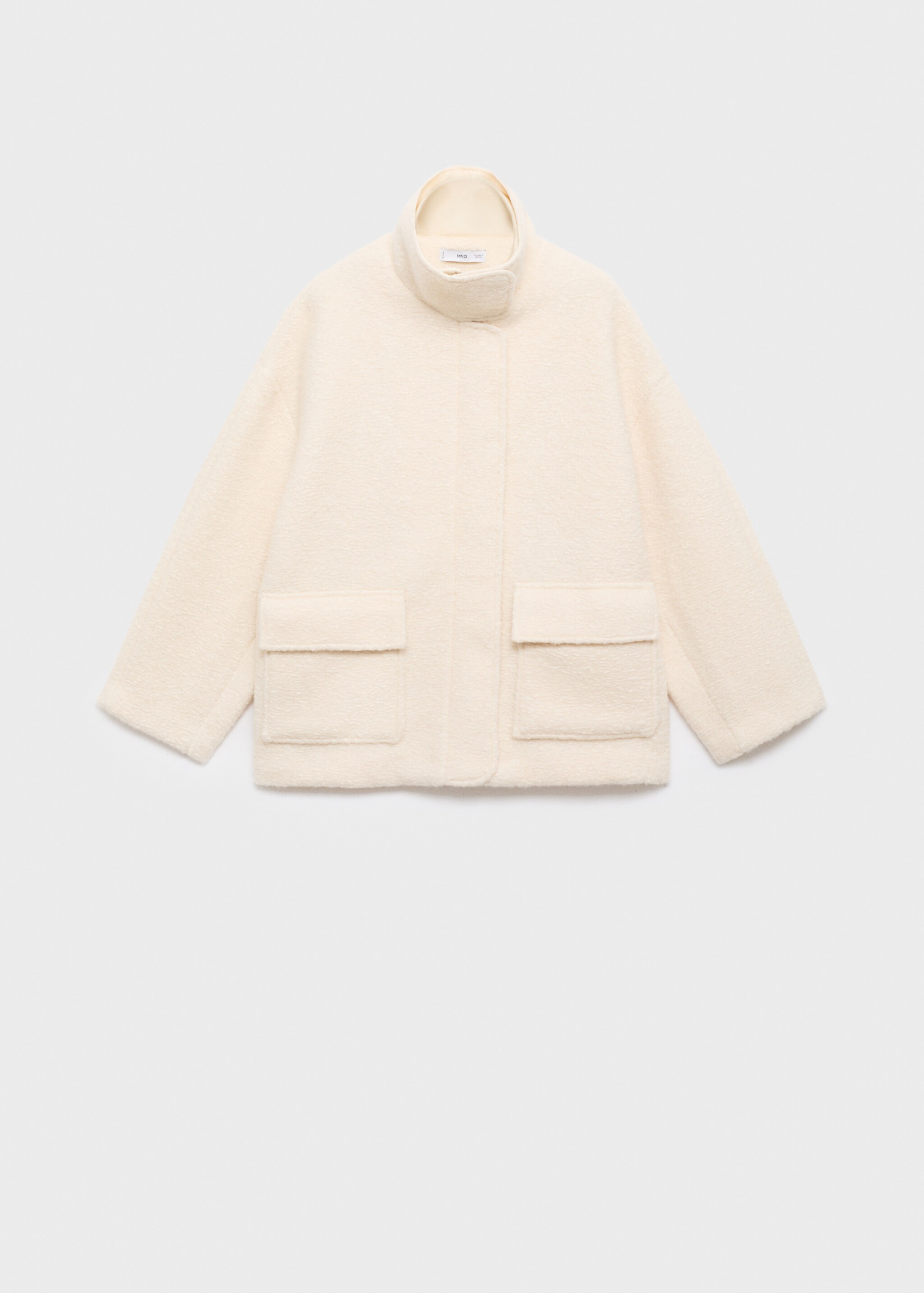 Bouclé jacket with high neck - Article without model, Ecru. Ref: 17075820-00.