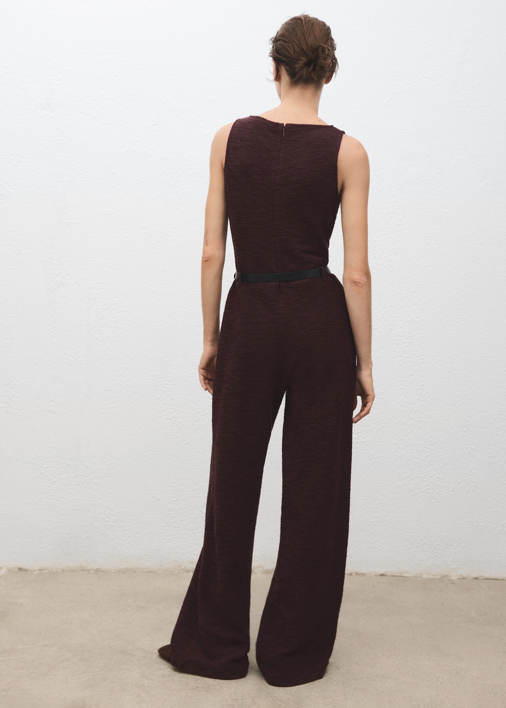 Marl jumpsuit with belt