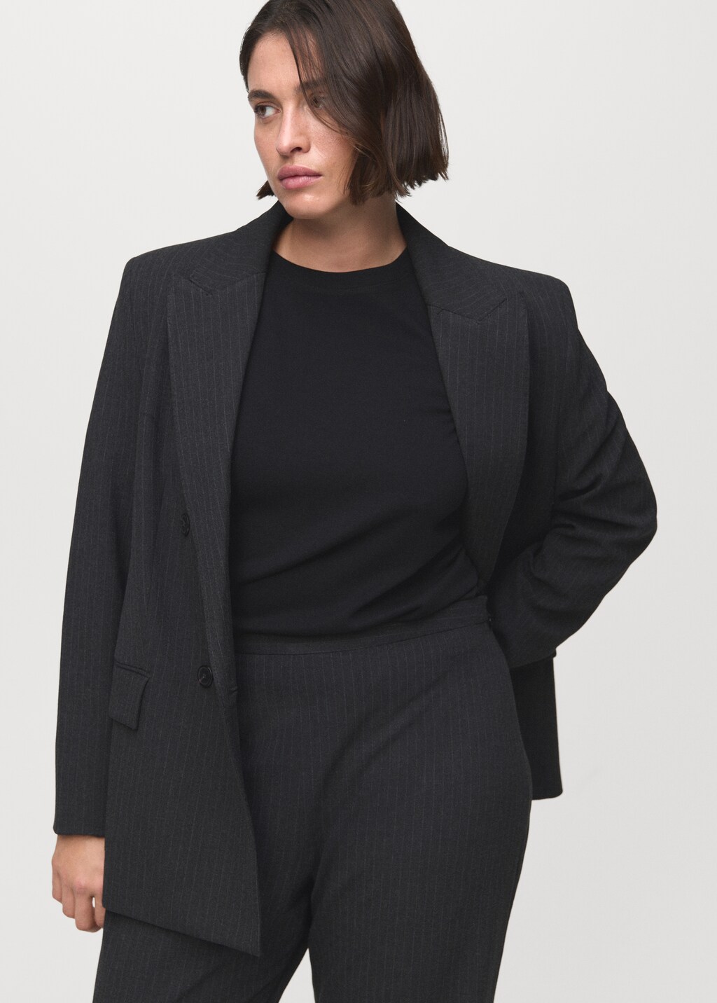 Pinstripe suit trousers