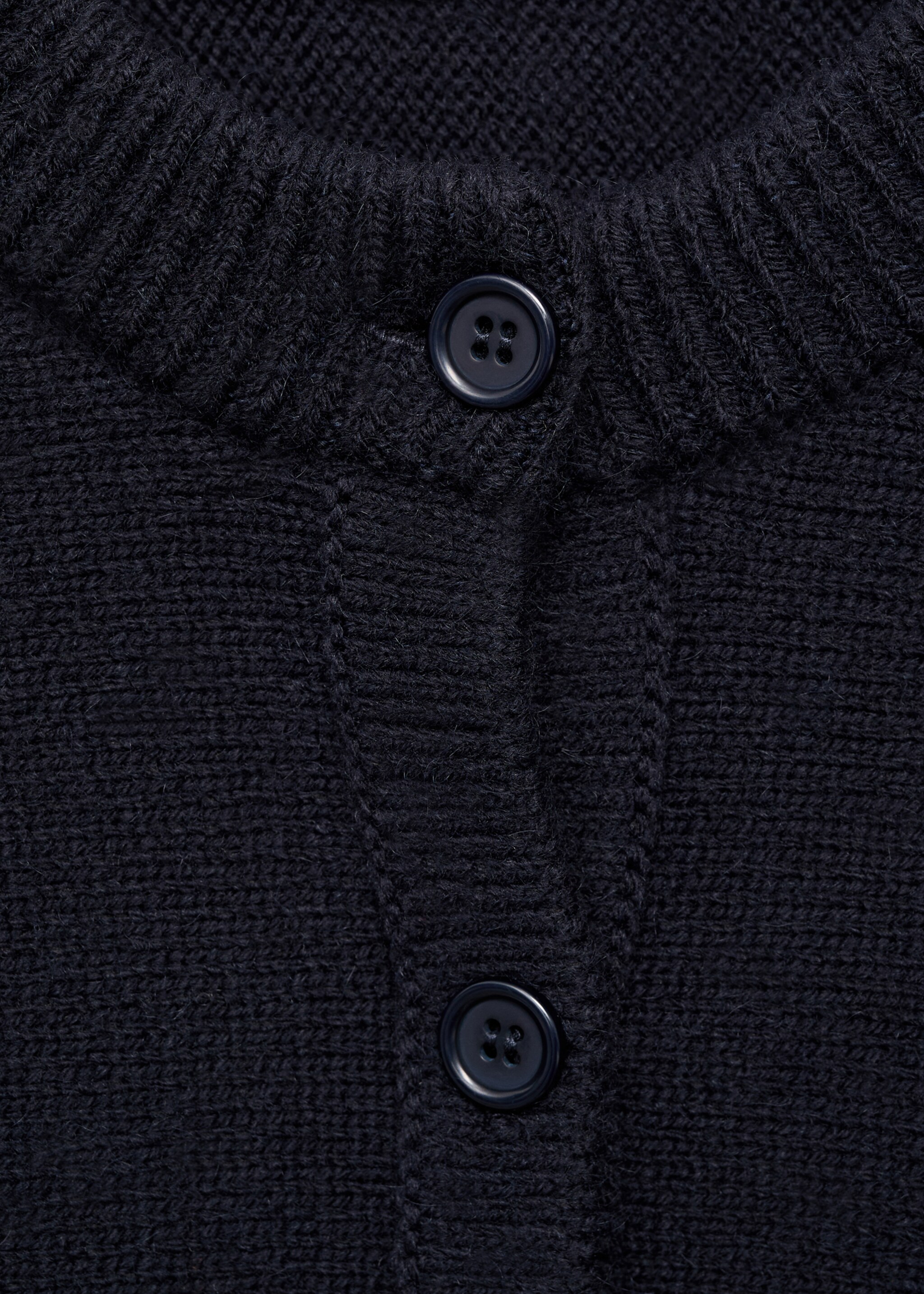 Straight-fit cardigan with buttons - Details of the article 8, Dark Navy. Ref: 17075823-00.