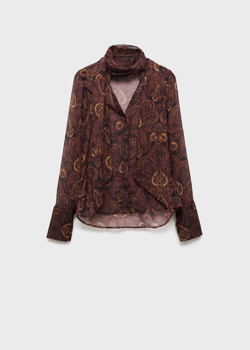 Paisley-print blouse with foulard