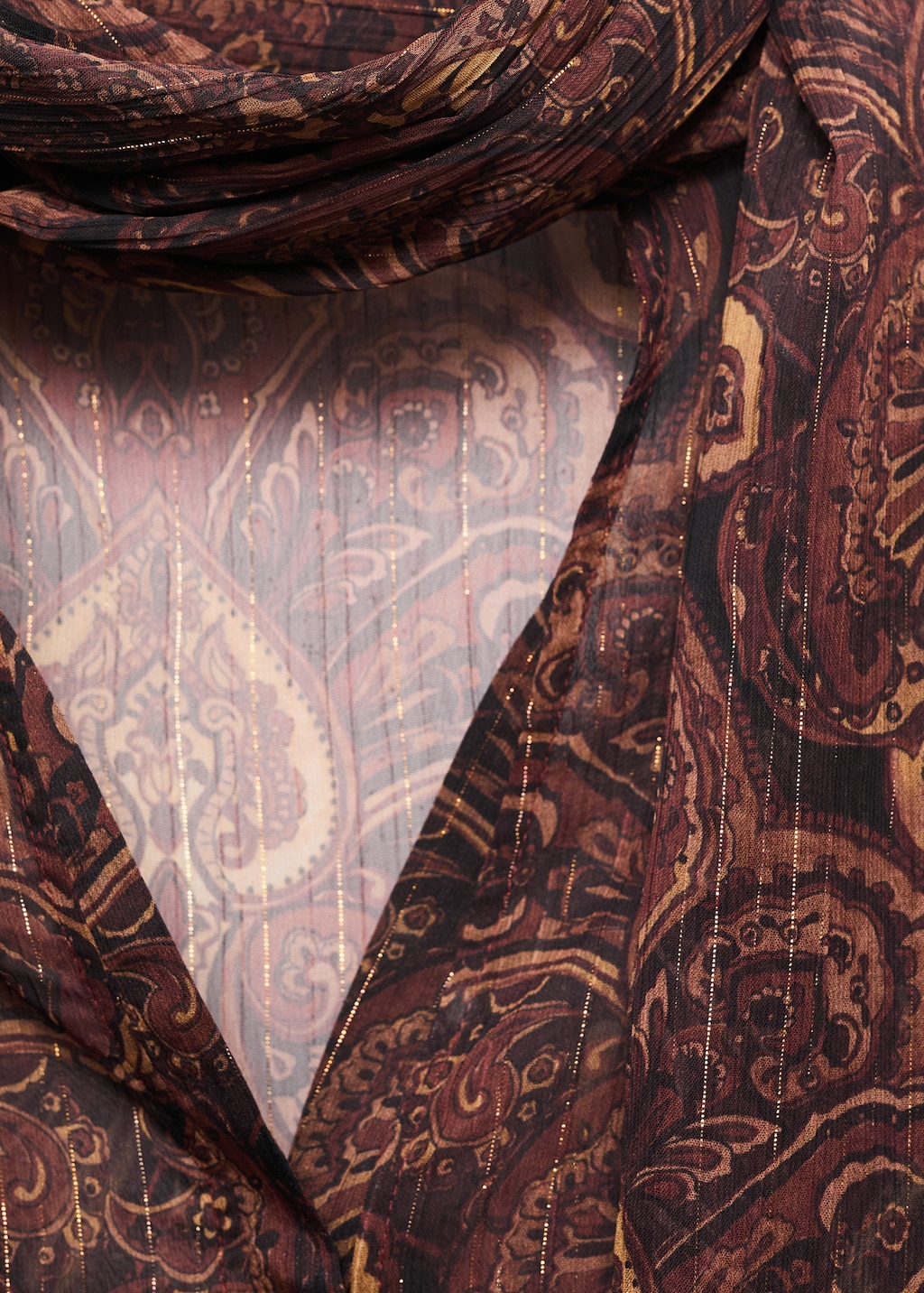 Paisley-print blouse with foulard