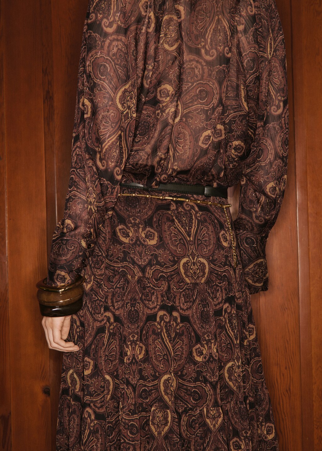 Paisley-print blouse with foulard