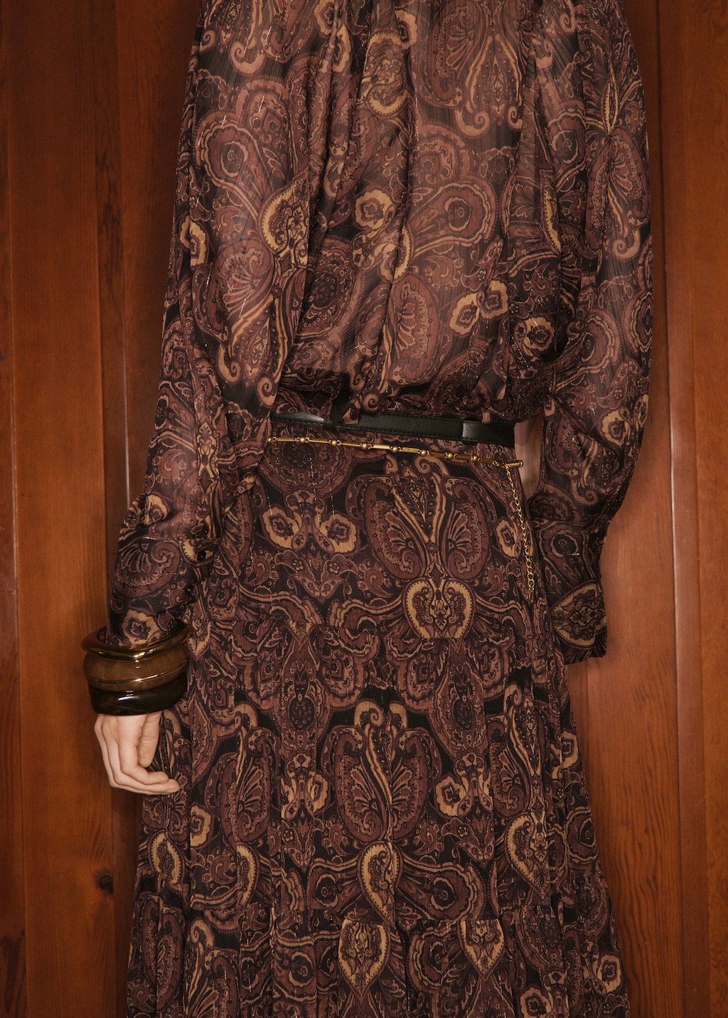 Paisley-print blouse with foulard