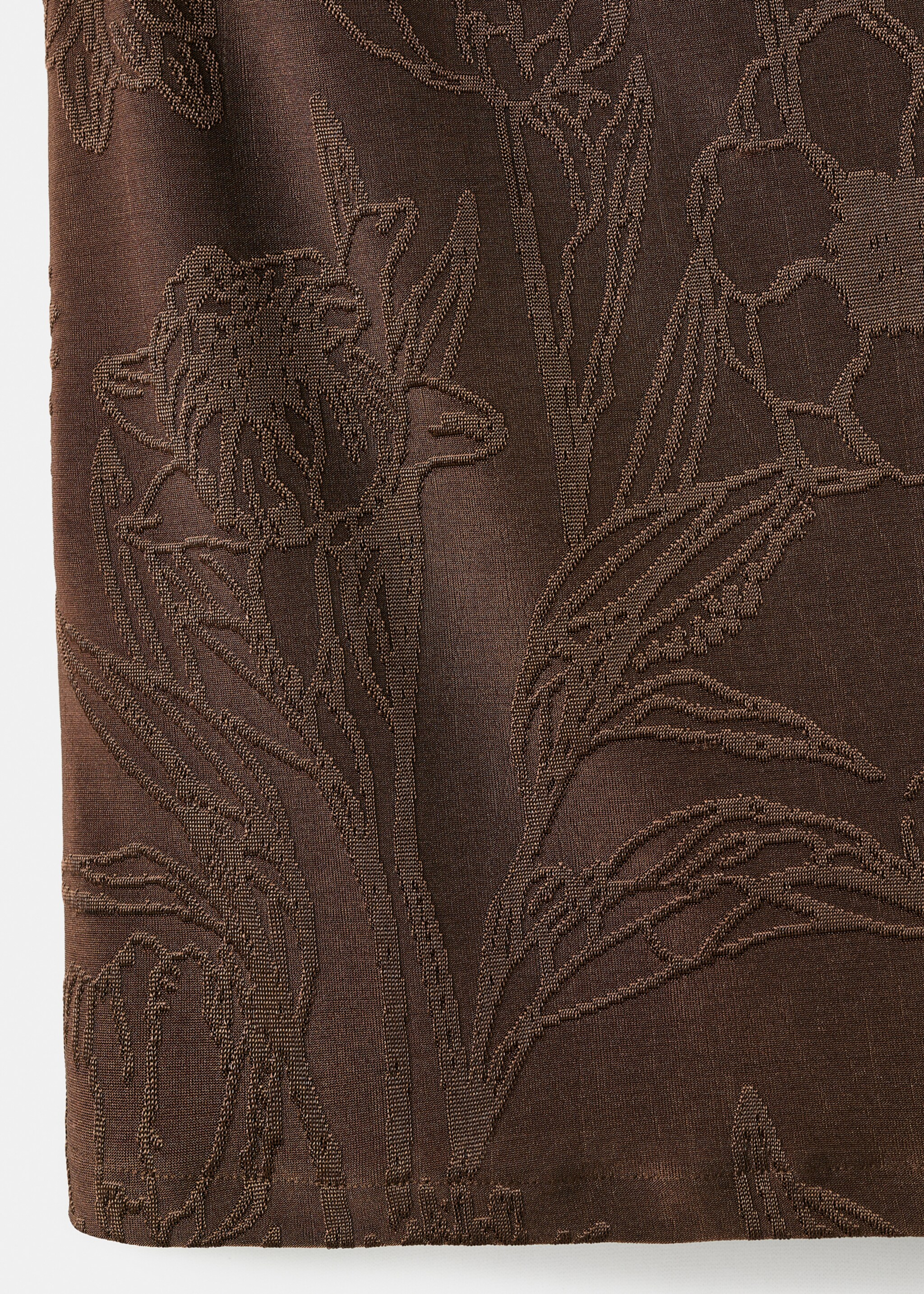Jacquard floral-print top - Details of the article 0, Brown. Ref: 17075827-00.