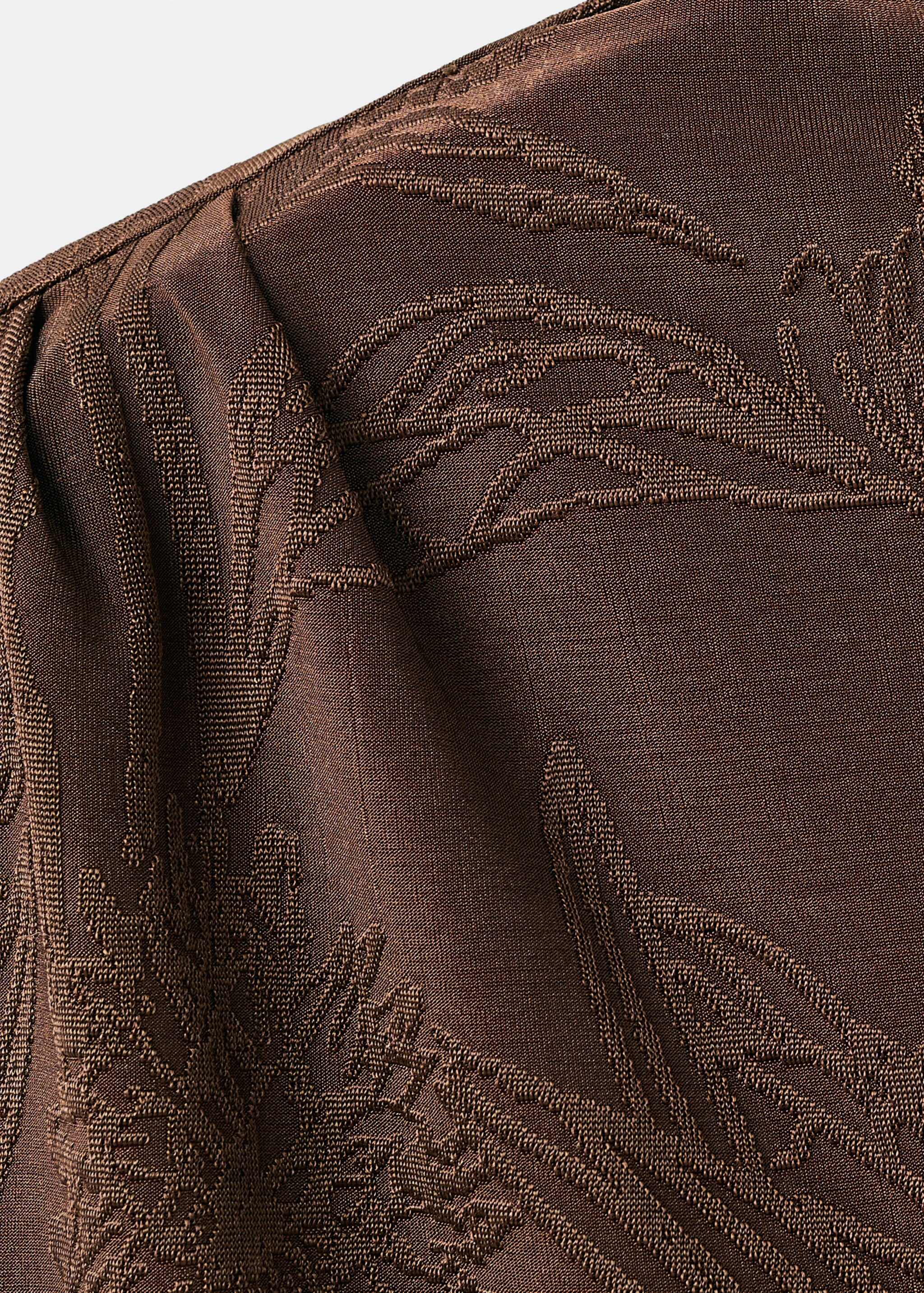 Jacquard floral-print top - Details of the article 8, Brown. Ref: 17075827-00.