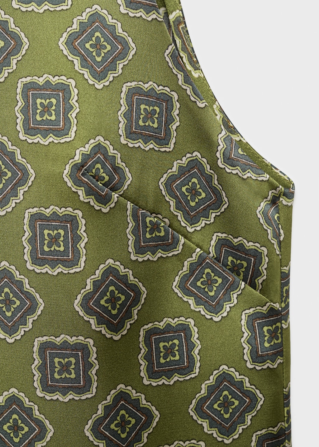 Satin blouse with geometric print