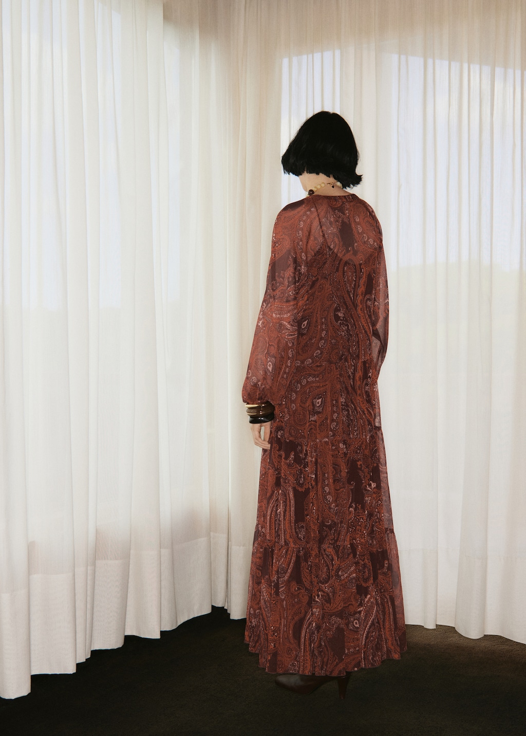 Paisley-print oversized dress