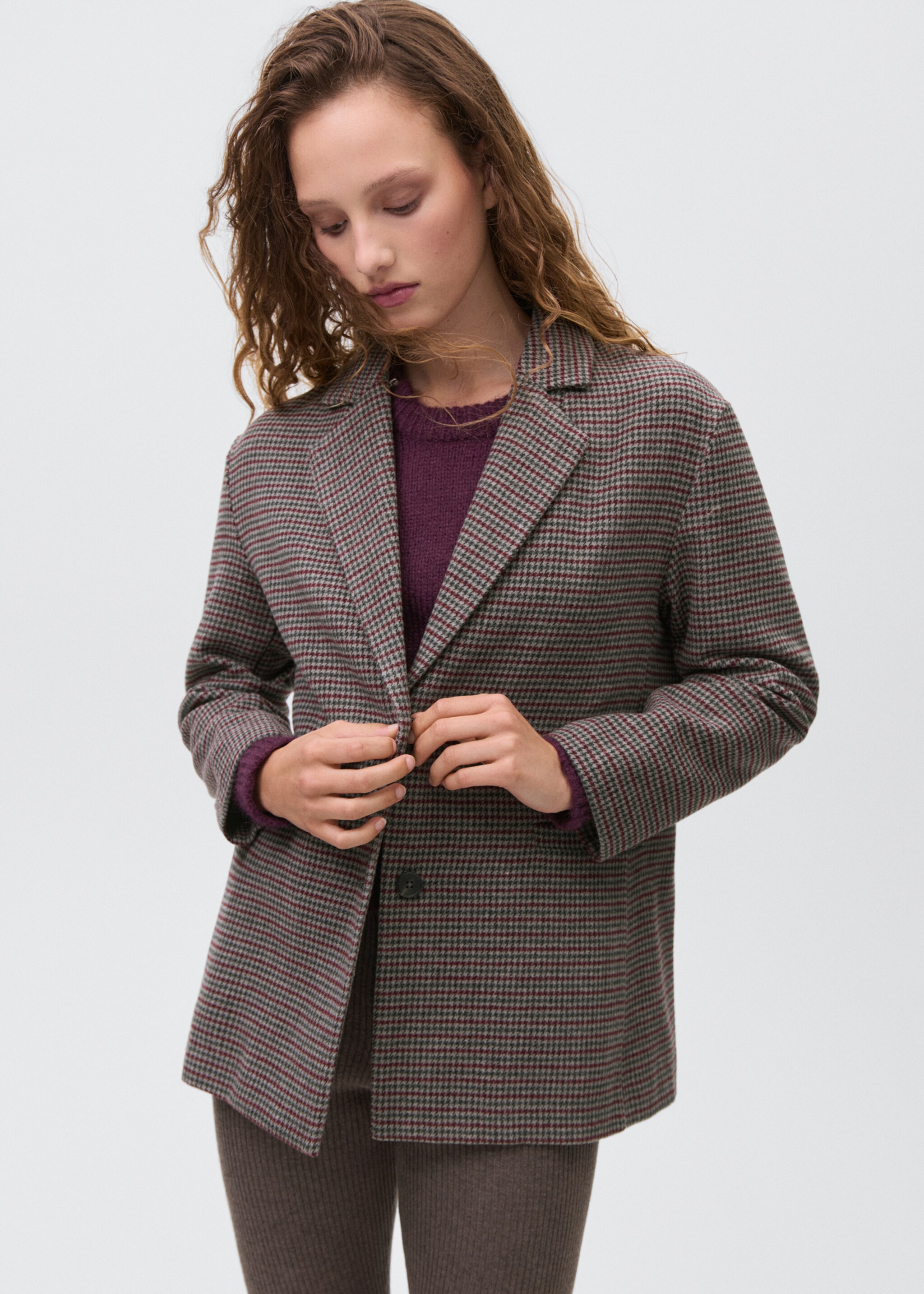 Tweed wool coat - Medium plane, Grey. Ref: 17075967-00.