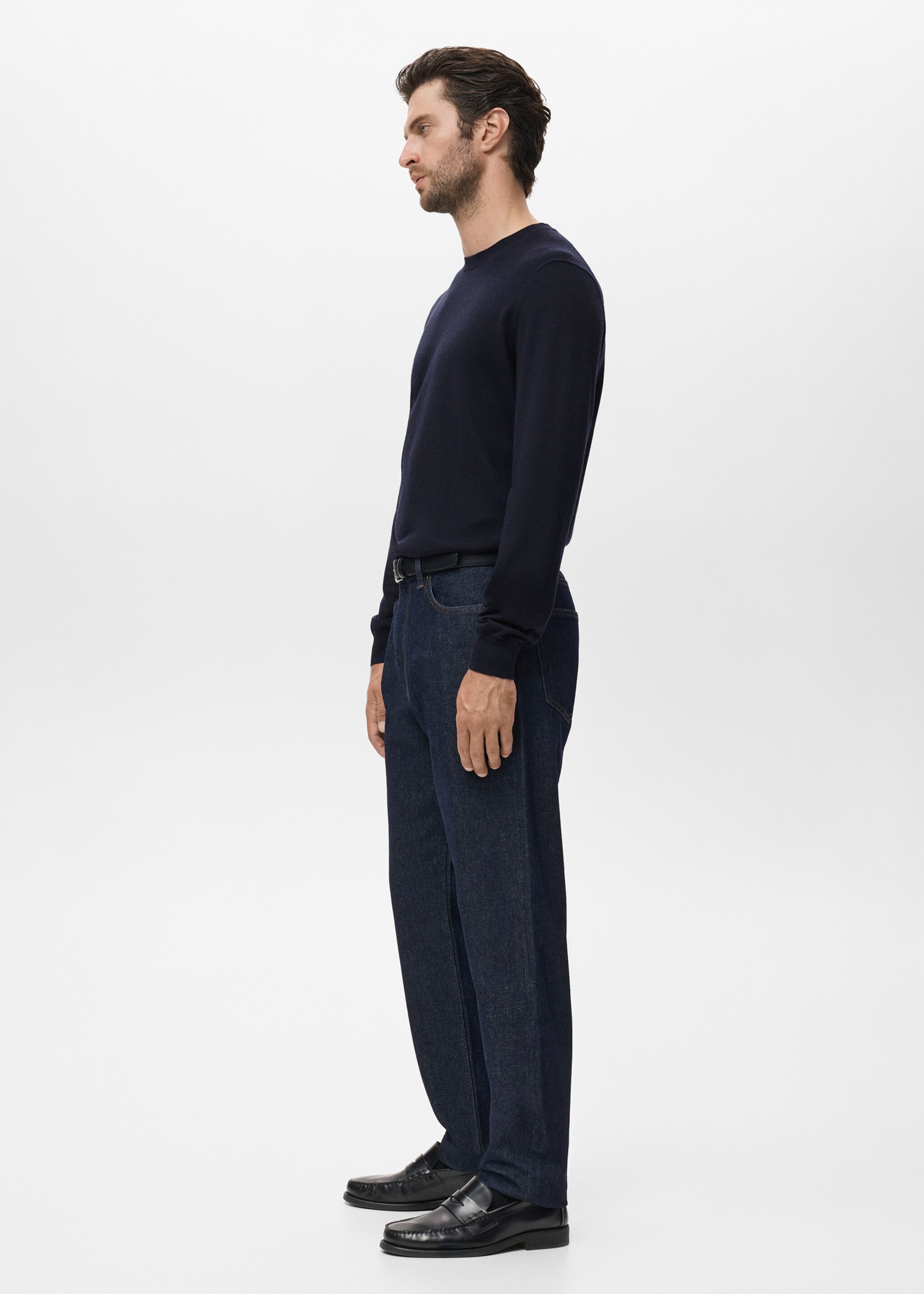 Pull-over 100 % laine col rond - Détail de l'article 2, Bleu marine. Ref: 17075970-00.