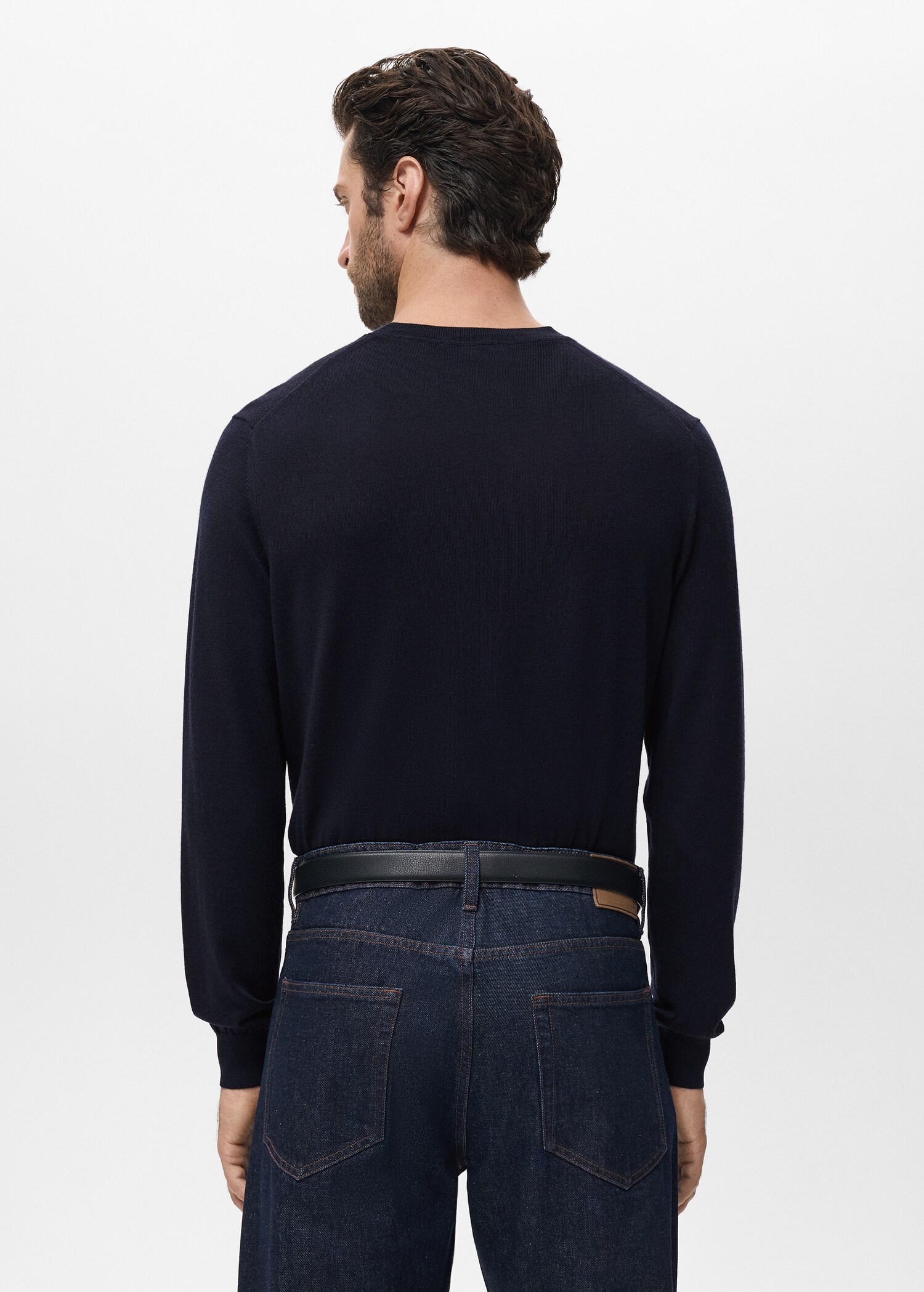 Pull-over 100 % laine col rond - Verso de l’article