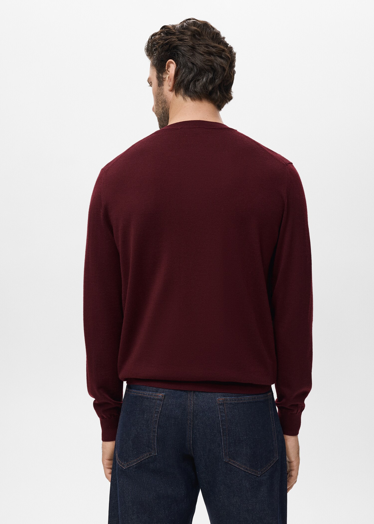 Pull-over 100 % laine col rond - Verso de l’article