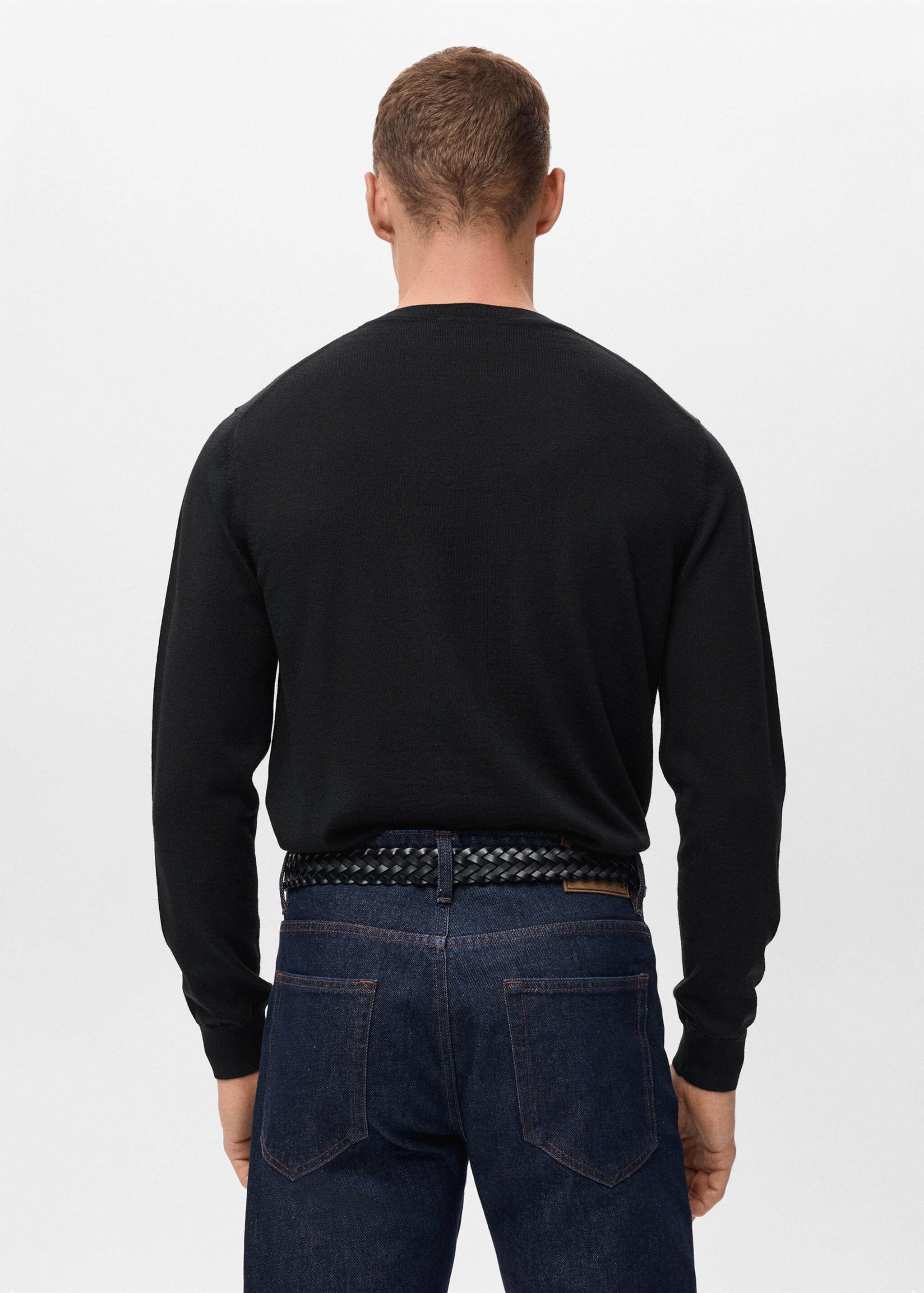 Pullover 100% lana collo stondato - Retro dell'articolo