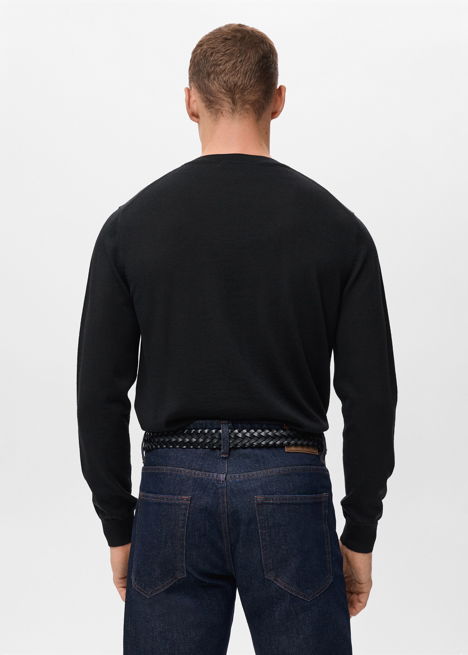 Camisola de 100% lã com gola redonda - Verso do artigo