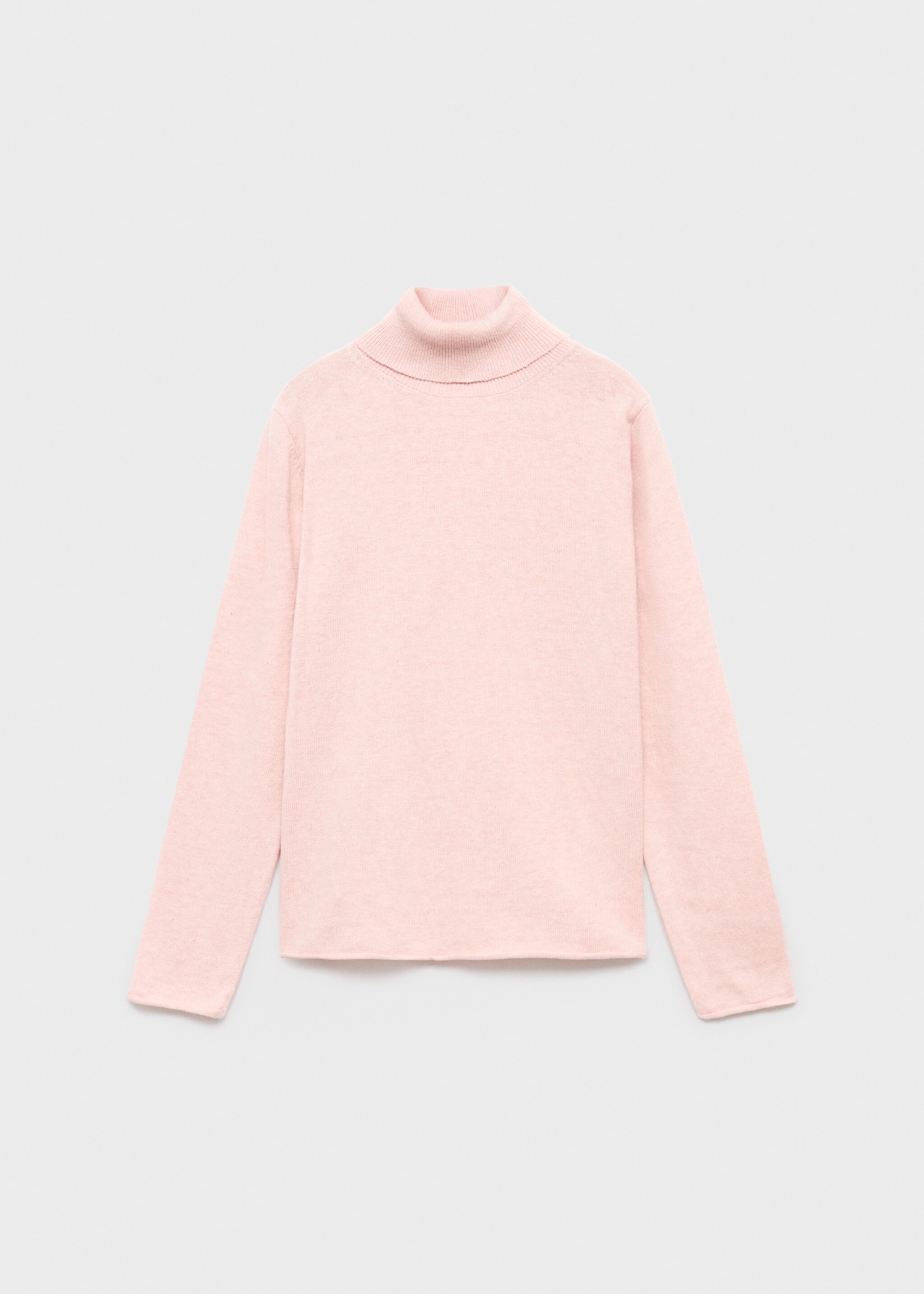 Turtleneck knit sweater - Article without model, Pale Pink. Ref: 17075971-00.