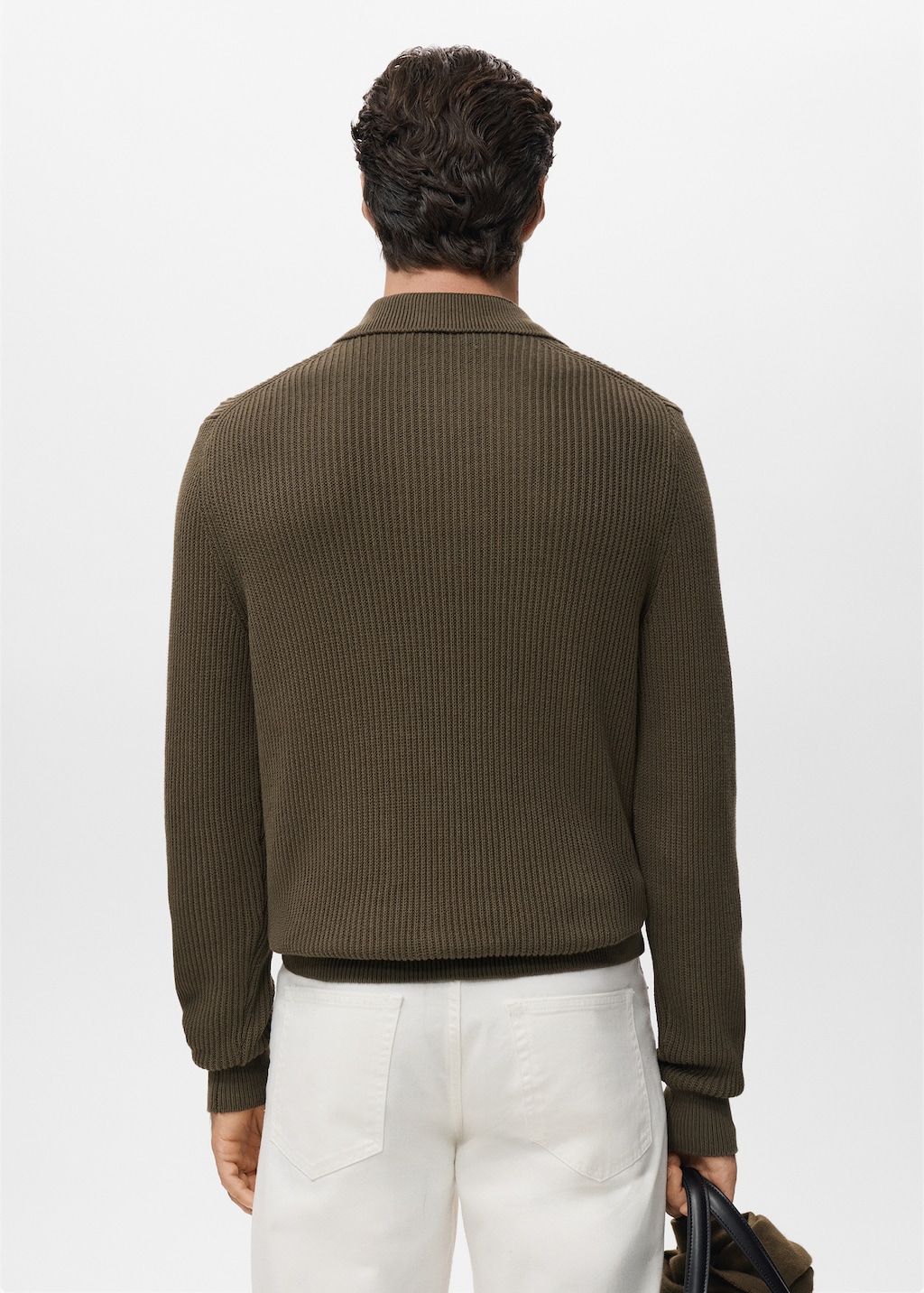 Structured cotton polo sweater