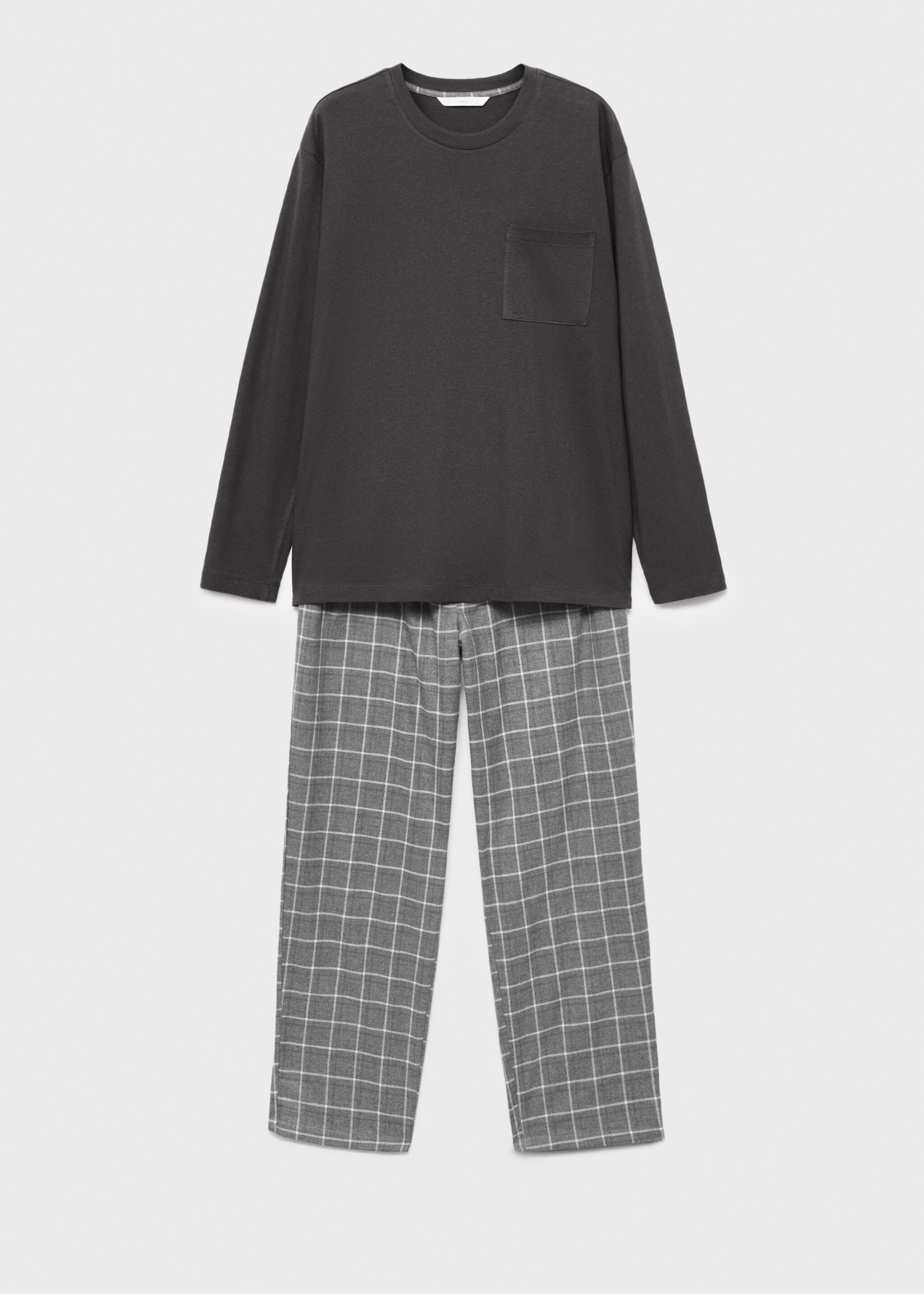 Check cotton pyjama pack - Article without model, Grey. Ref: 17075973-00.