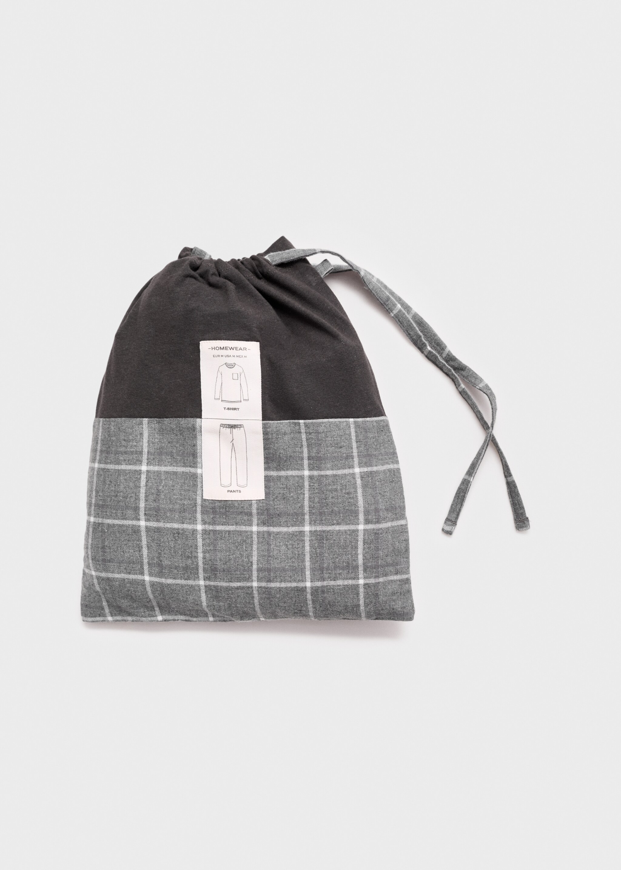 Check cotton pyjama pack - Details of the article 0, Grey. Ref: 17075973-00.
