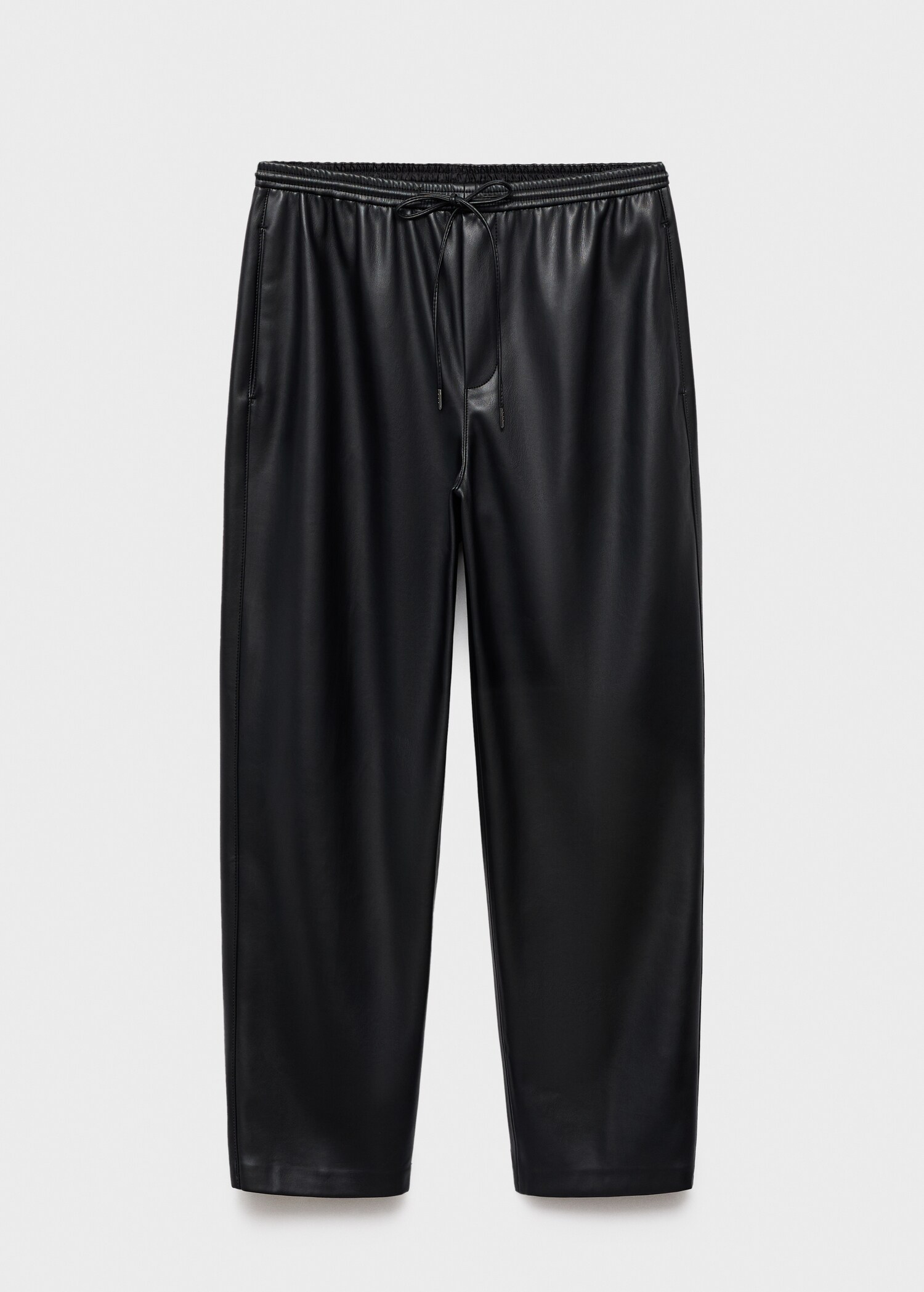 Leather-effect elastic waist trousers - Article without model