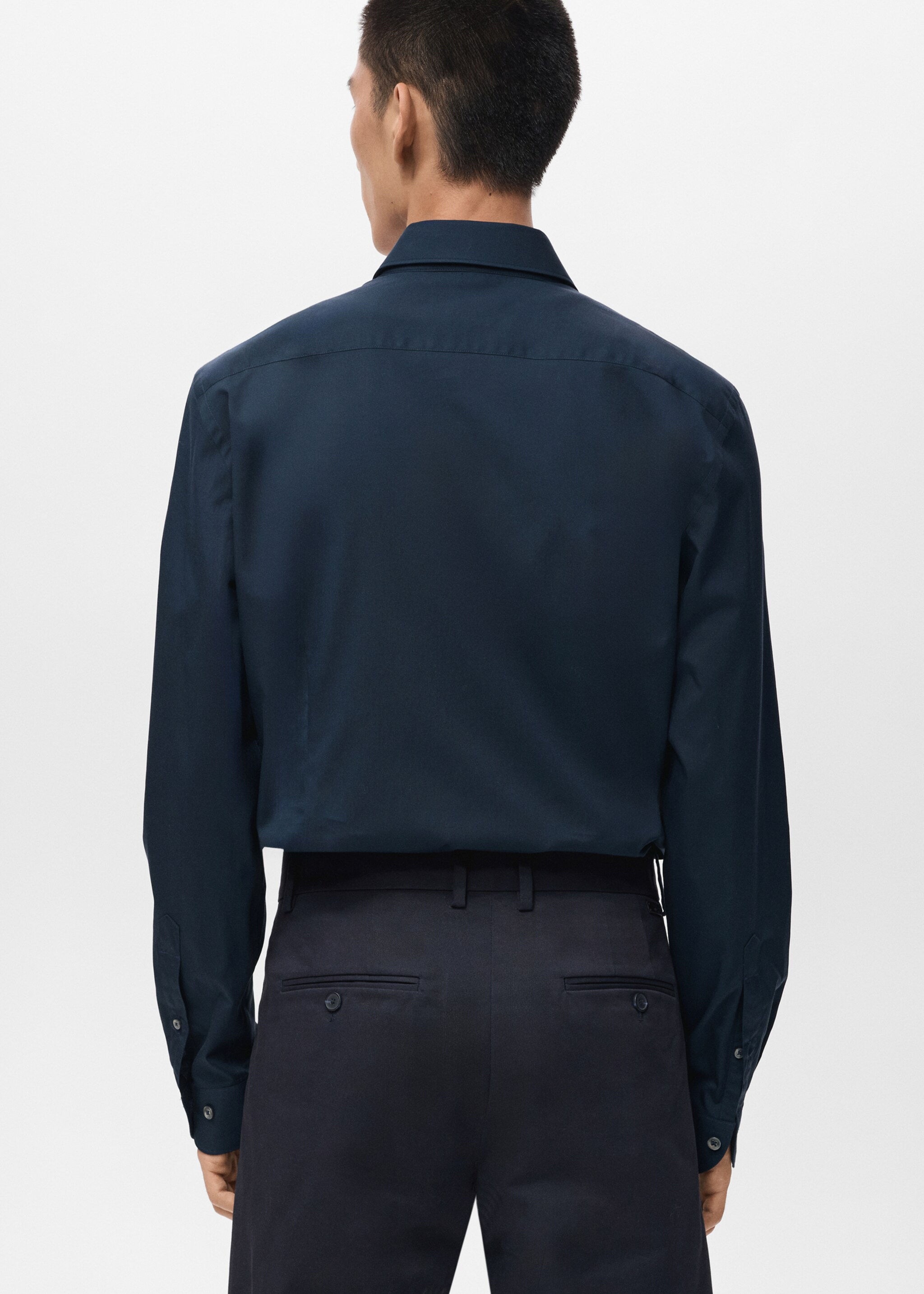 Camisa 100% algodón regular fit - Reverso del artículo, Azul marino. Ref: 17075979-00.