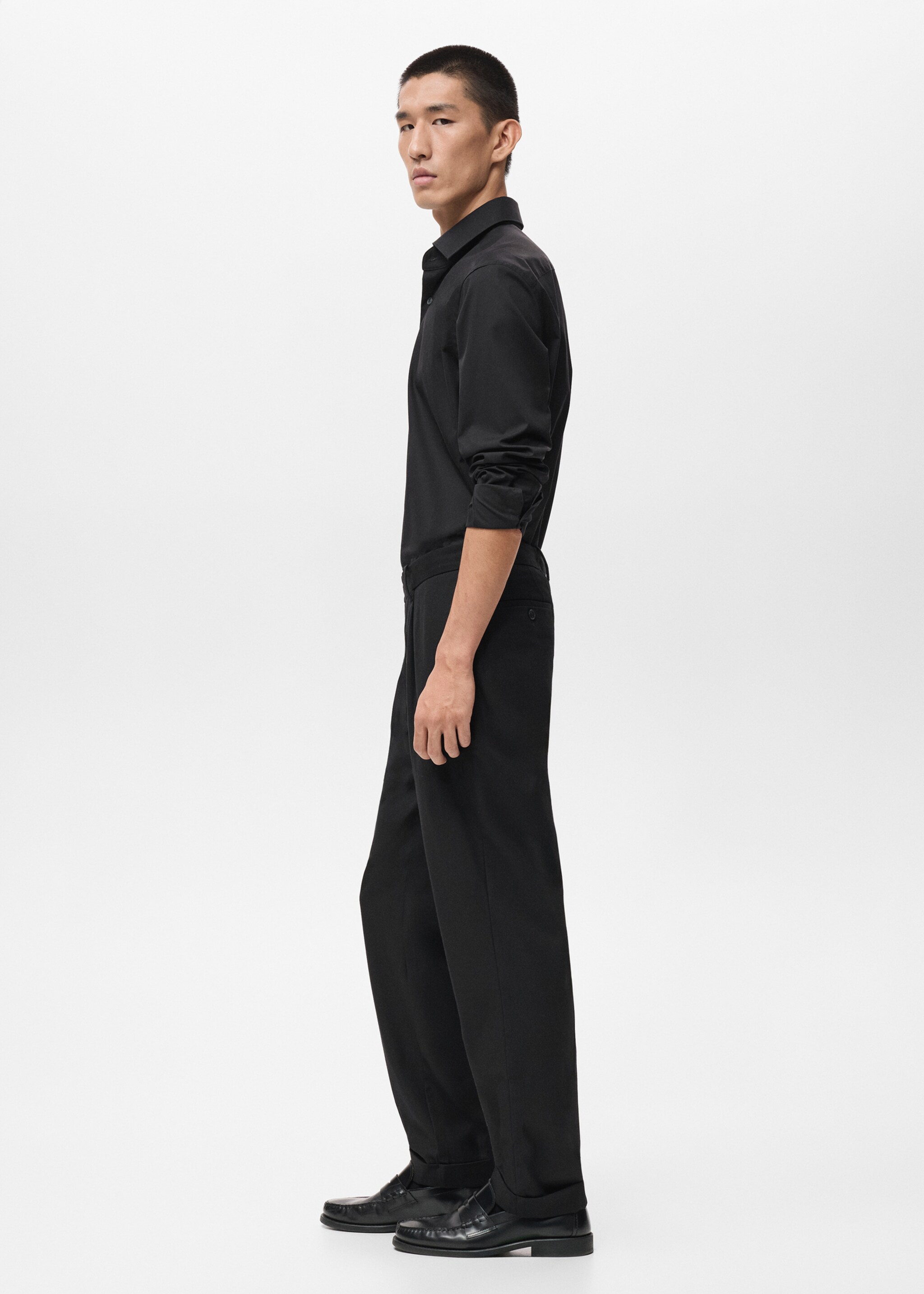 Camisa 100% algodón regular fit - Detalle del artículo 2, Negro. Ref: 17075979-00.