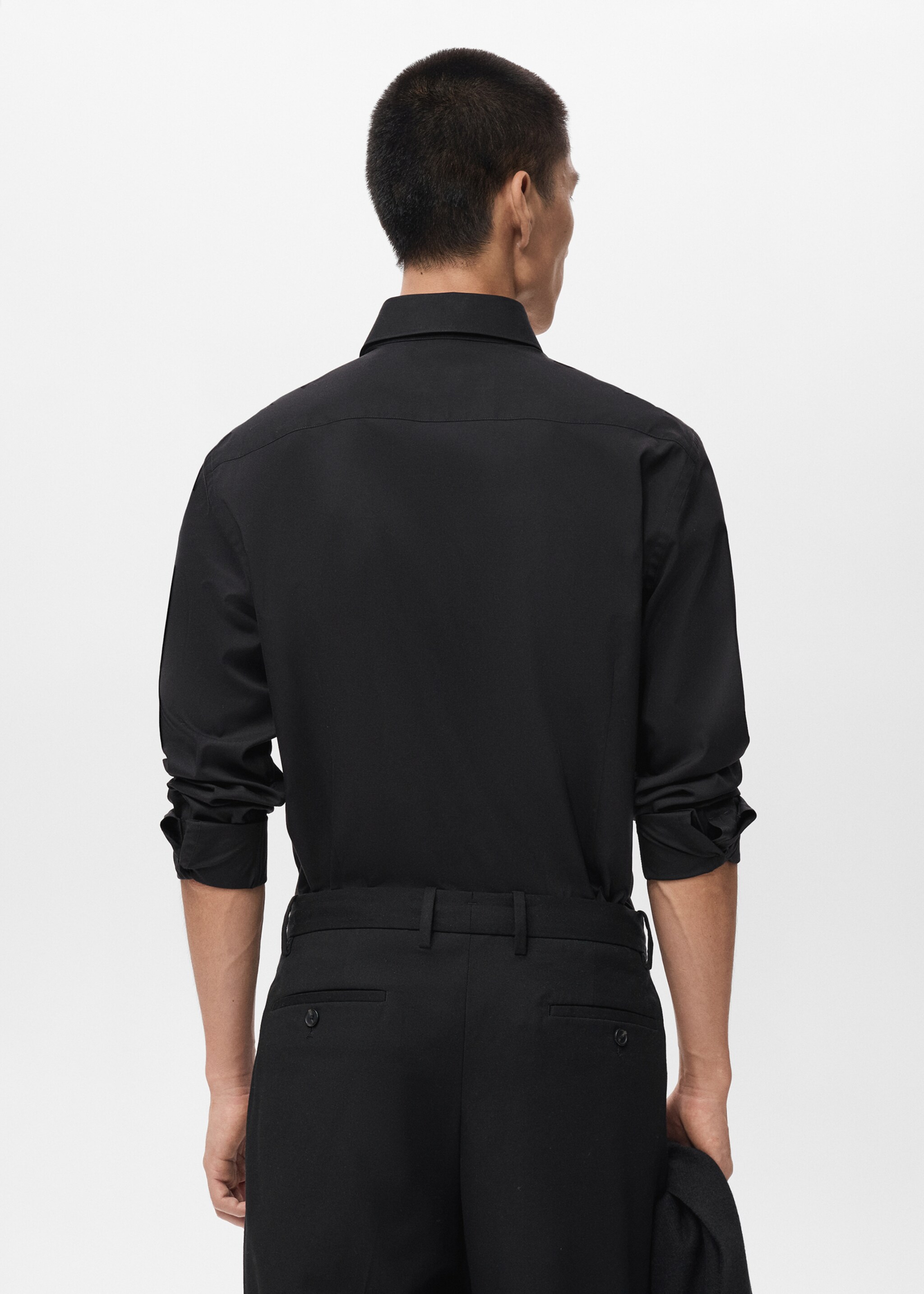Camisa 100% algodón regular fit - Reverso del artículo, Negro. Ref: 17075979-00.