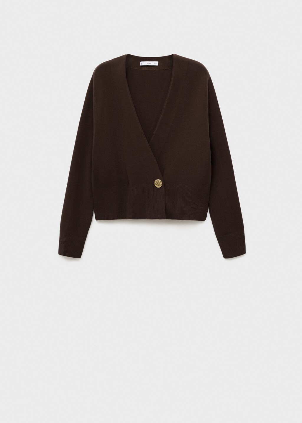 Mango Cross-over cardigan with jewel button