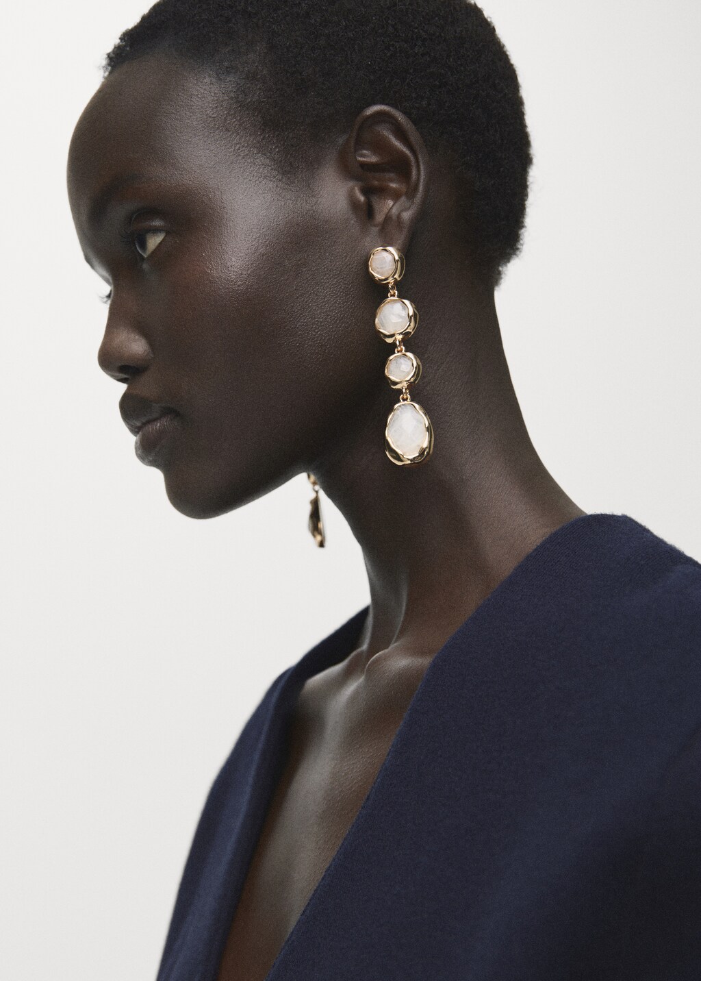 Mango Cross-over cardigan with jewel button