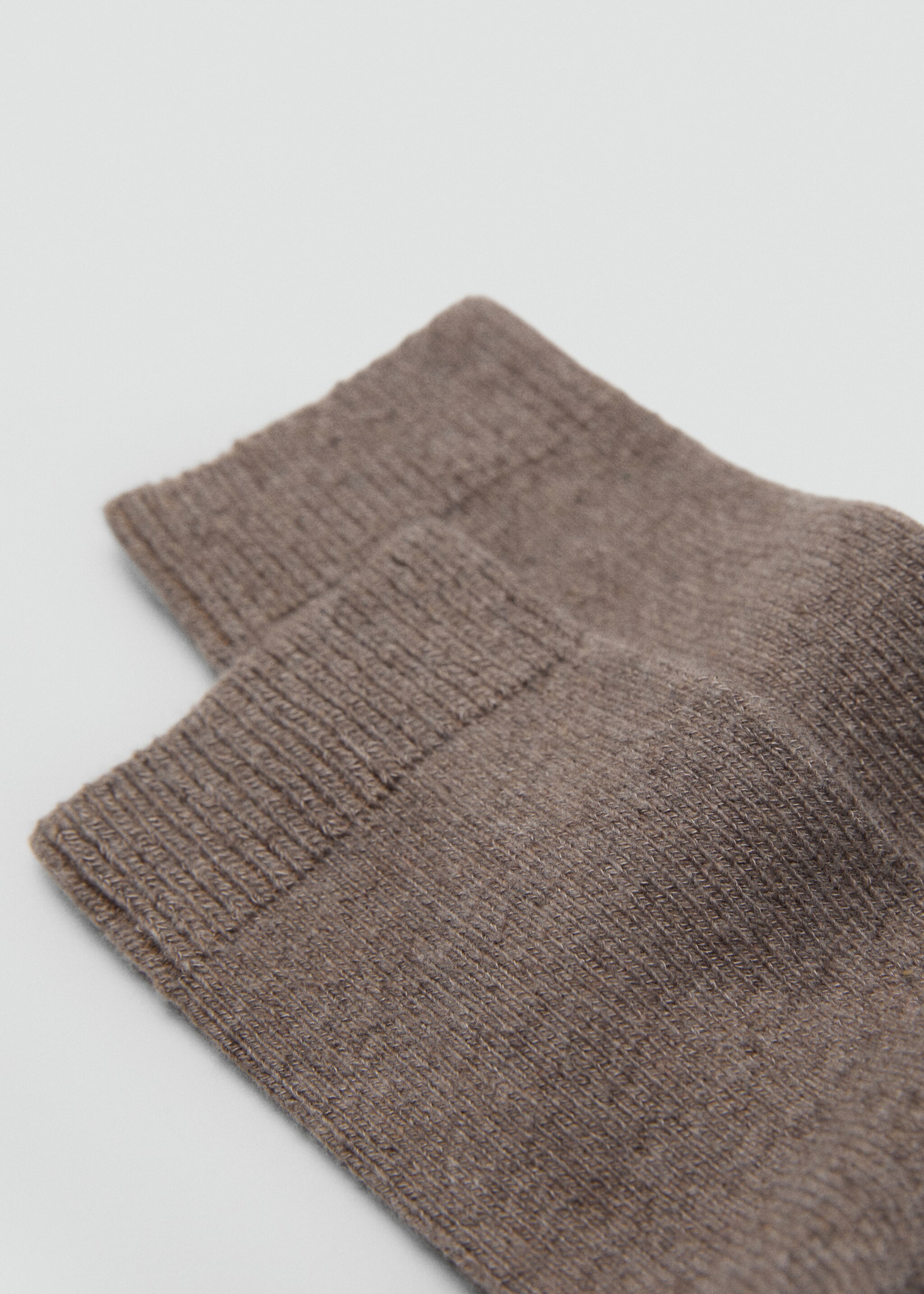 Wool-blend socks - Details of the article 1, Medium Brown. Ref: 17075985-00.