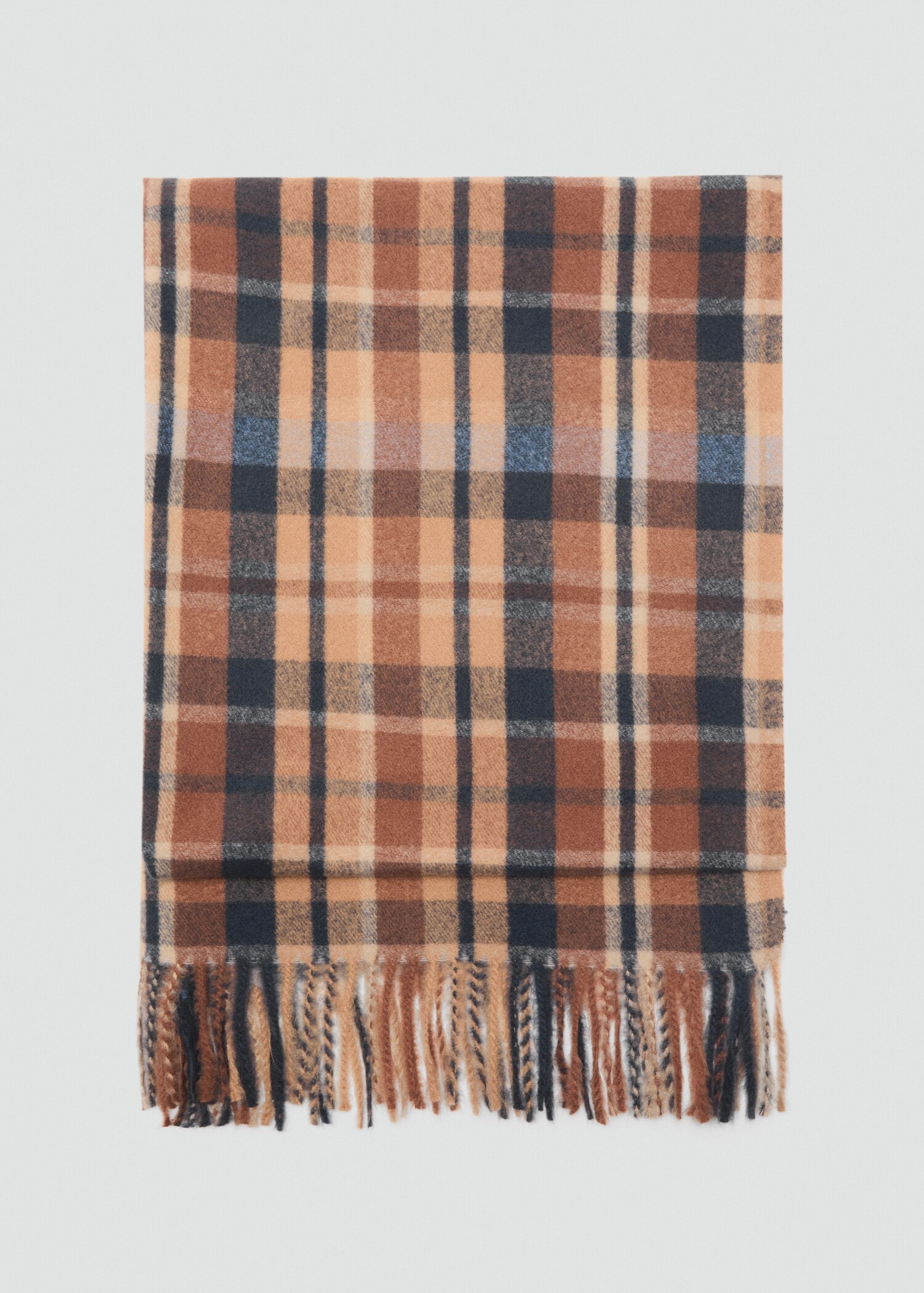 Check scarf with fringed ends - Article sans modèle
