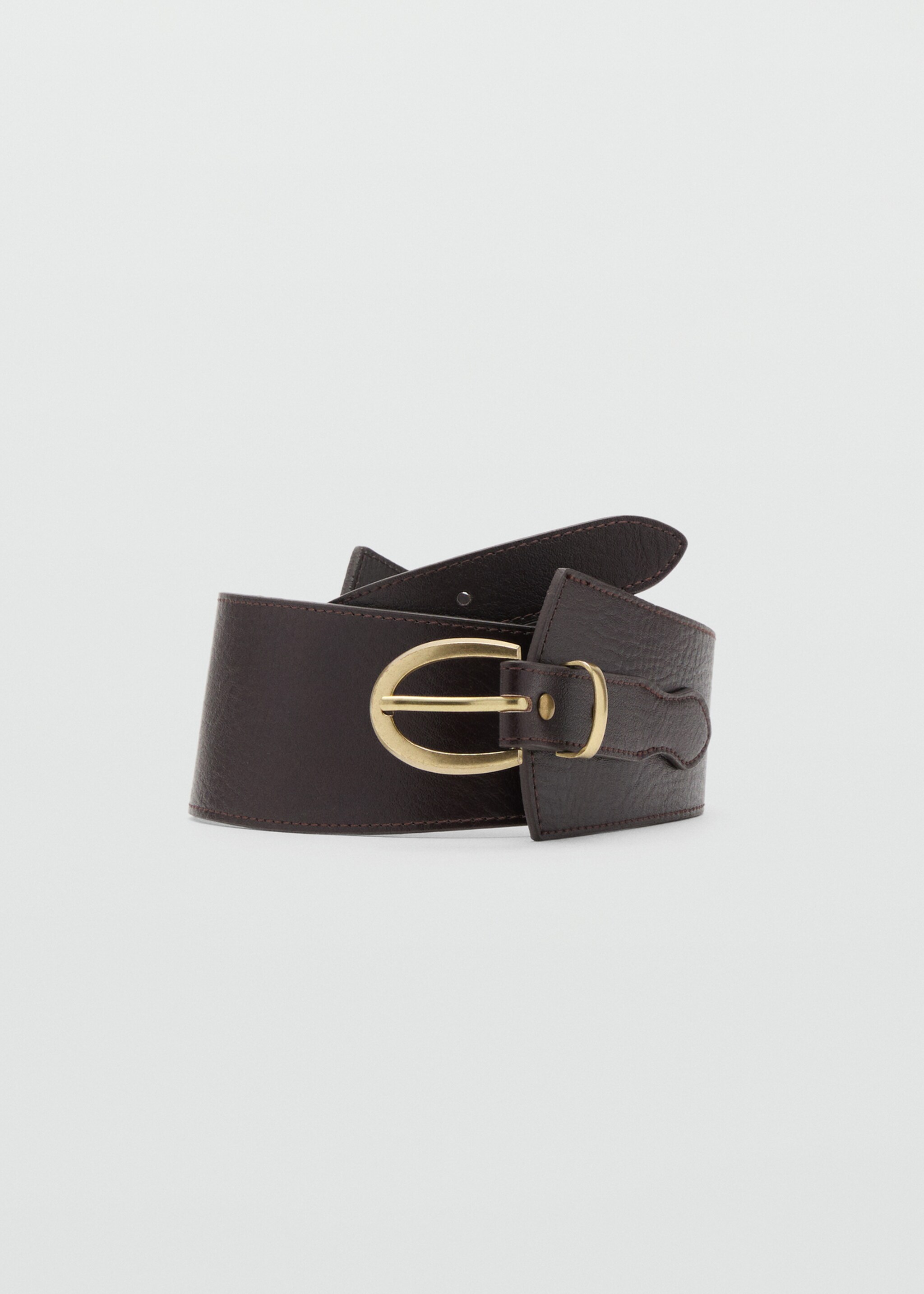 Leather obi belt - Article without model, Chocolate. Ref: 17075990-00.
