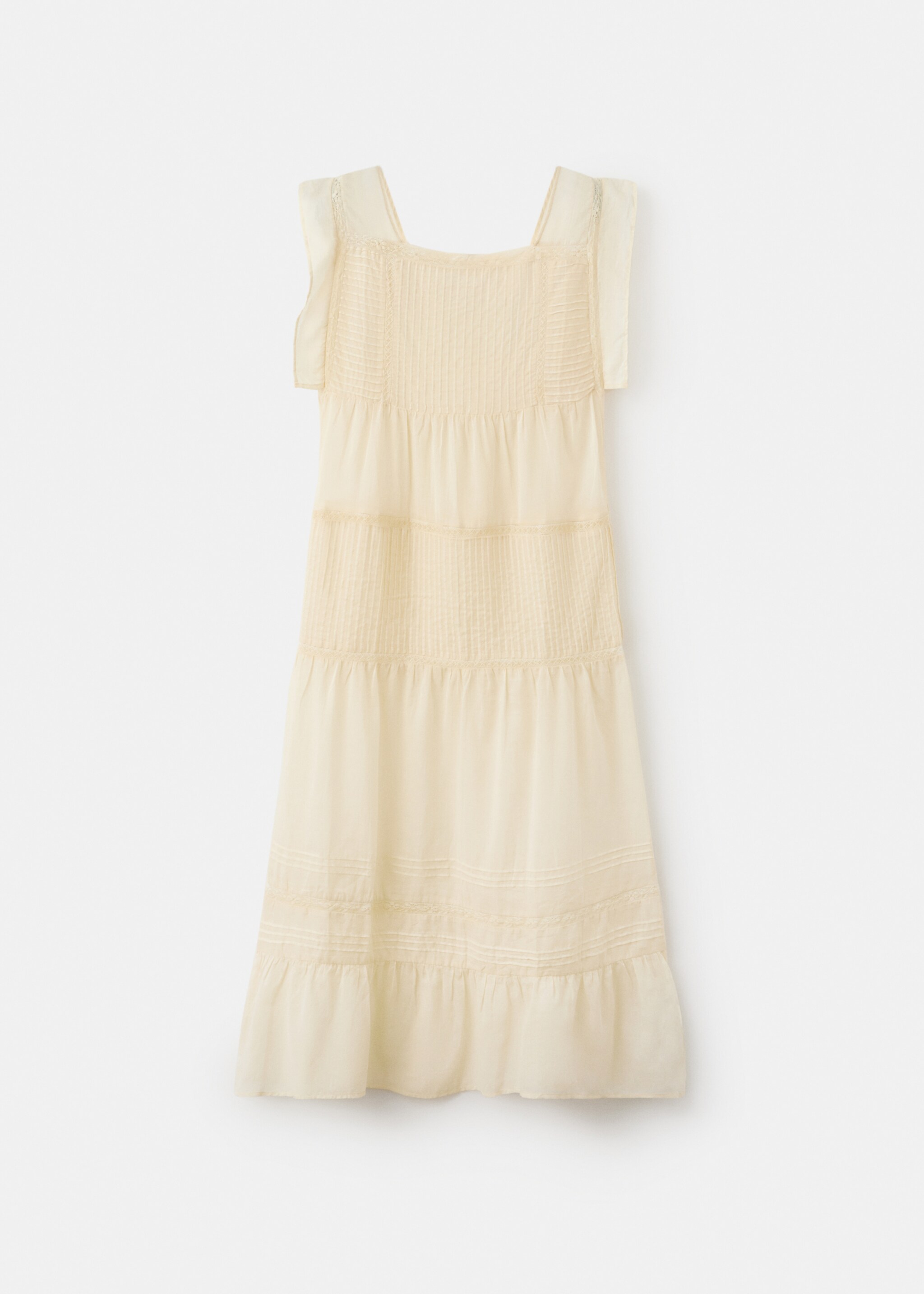 Cotton lace nightdress with drawstring - Article without model, Vanilla. Ref: 17075991-00.