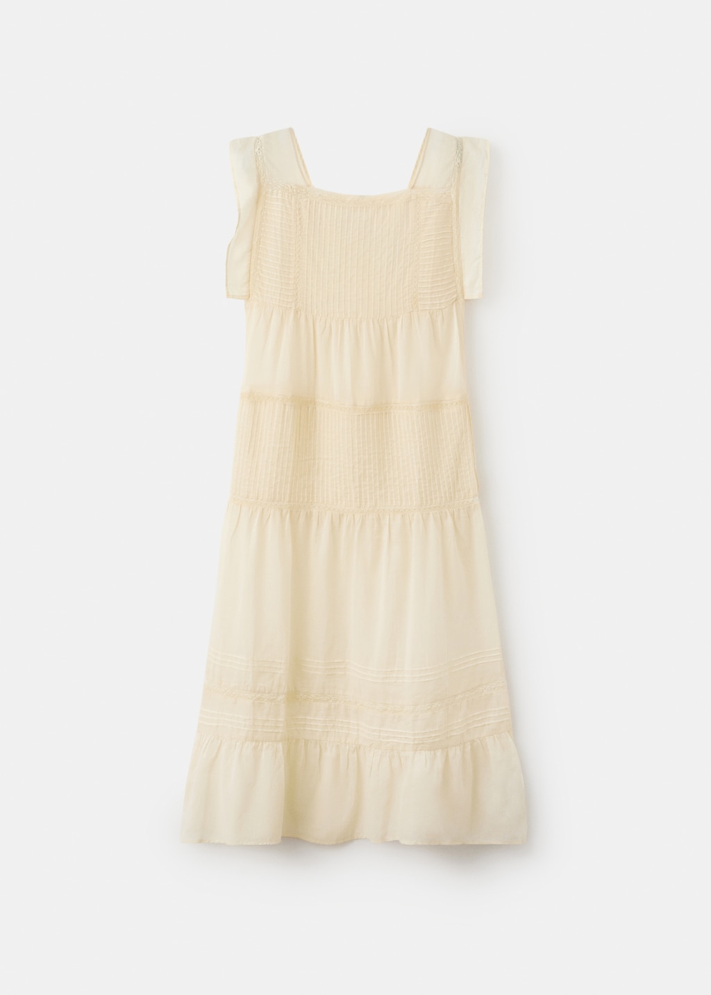 Cotton lace nightdress with drawstring