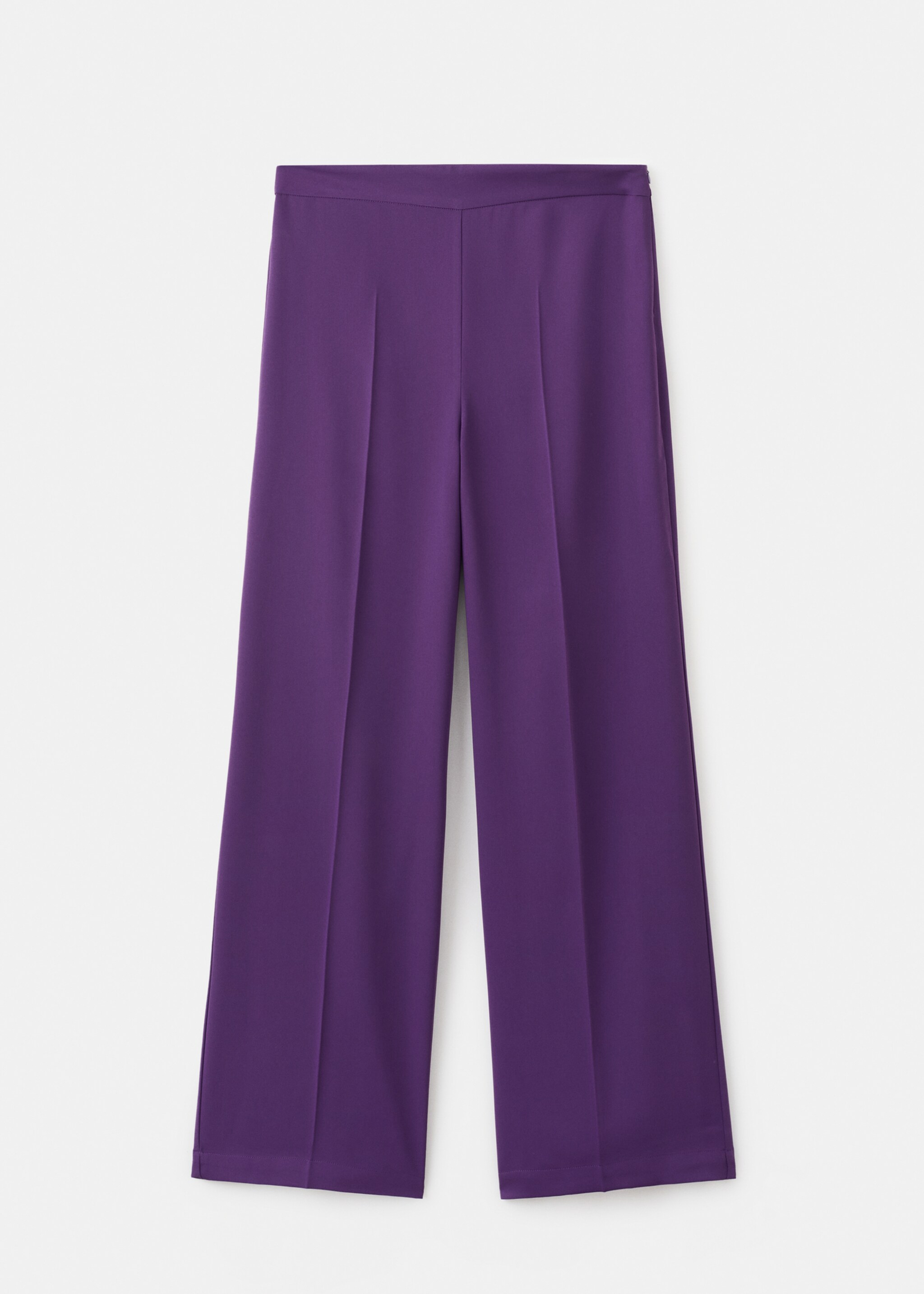 Pantalon droit taille haute - Article sans modèle, Violet. Ref: 17075999-00.