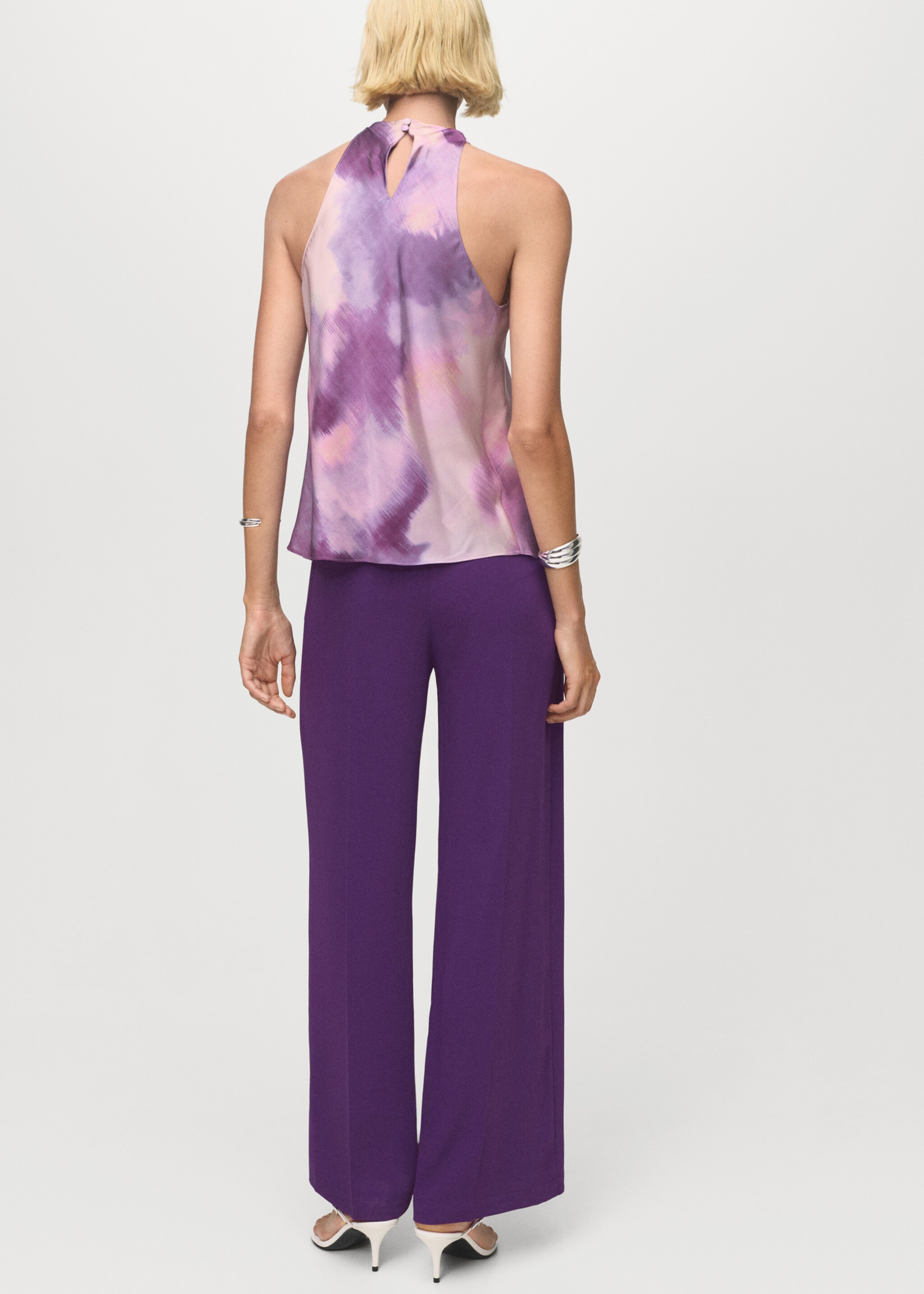 Pantalon droit taille haute - Verso de l’article, Violet. Ref: 17075999-00.