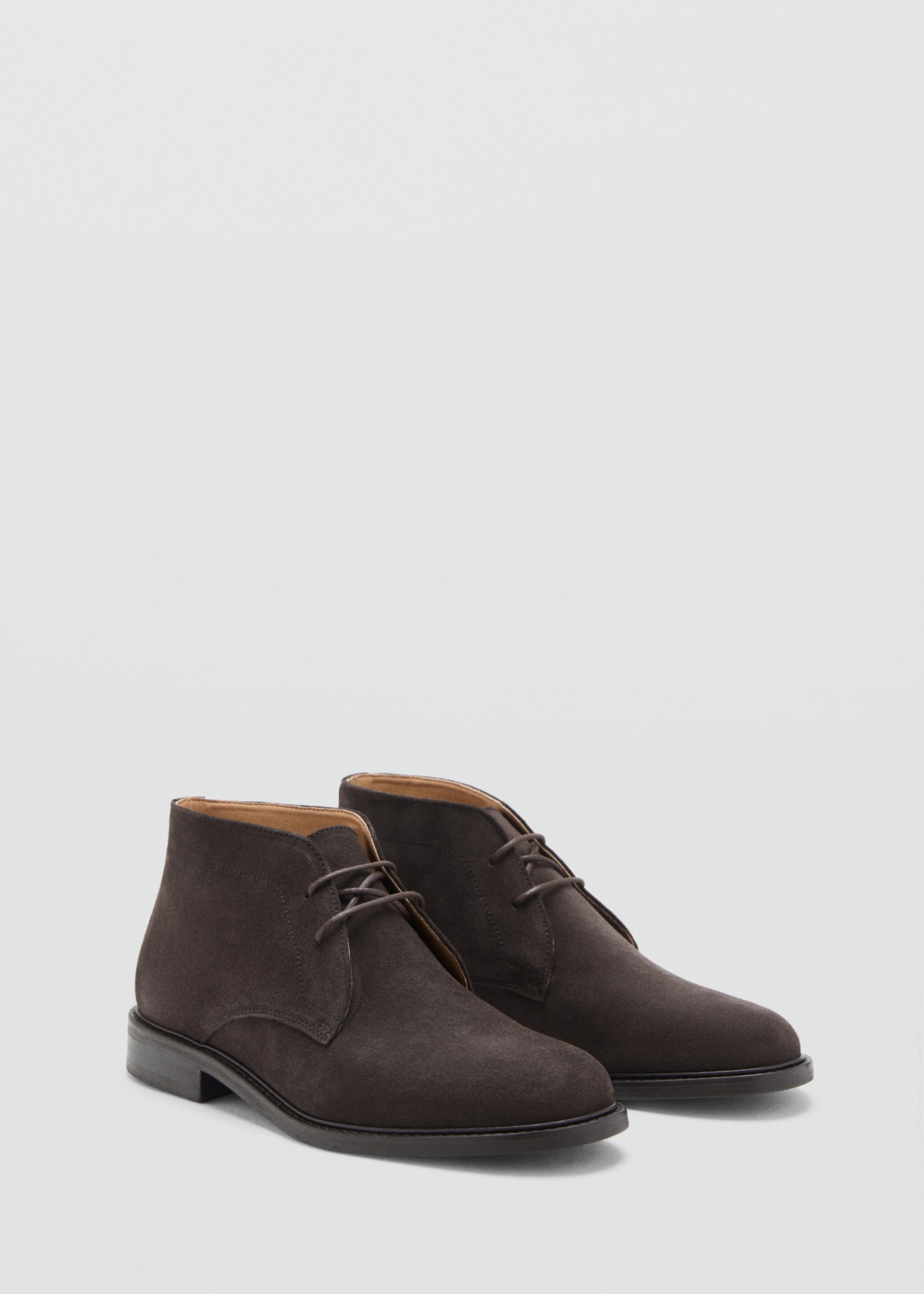 Suede leather ankle boots - Medium plane, Brown. Ref: 17076000-00.